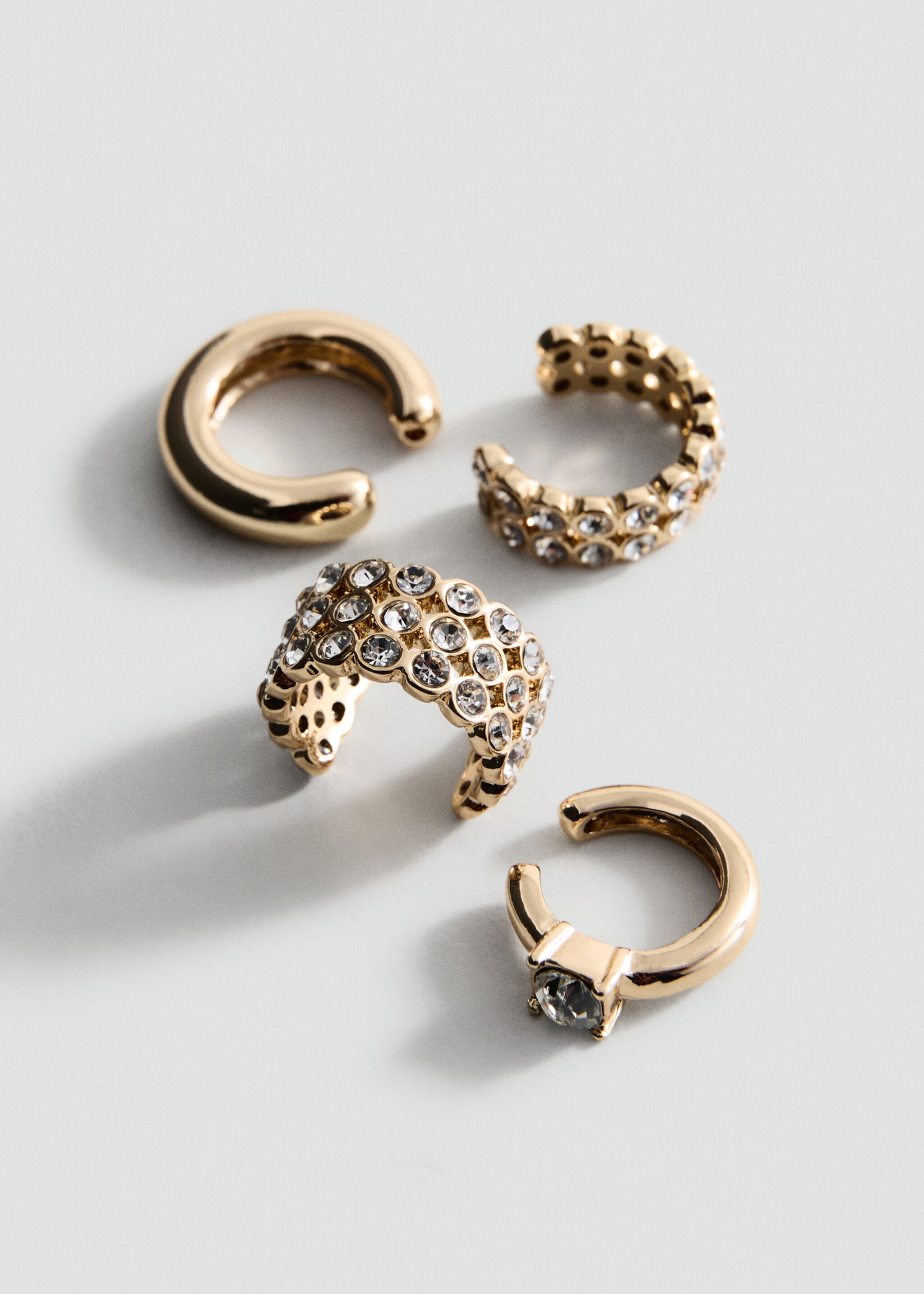 Ear cuff earrings set - Medium plane, Gold. Ref: 27031224-00.