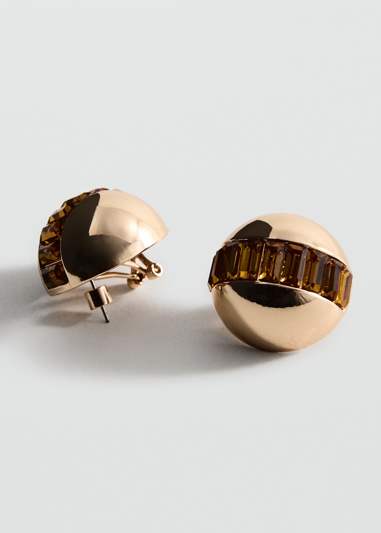 Boucles d'oreilles rondes combinées - Plan moyen