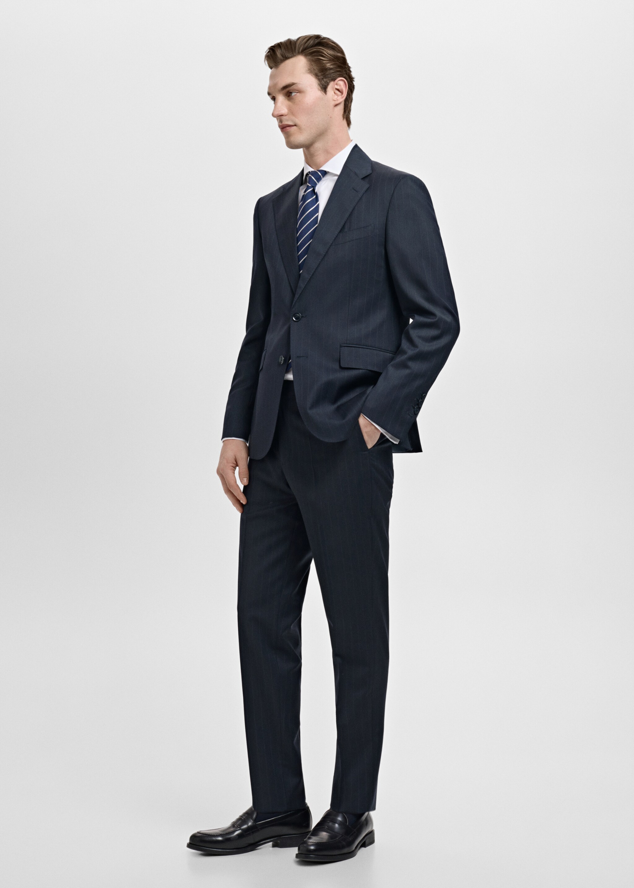 Pantalon costume Venecia 100 % laine vierge - Détail de l'article 2, Bleu marine. Ref: 27031228-00.