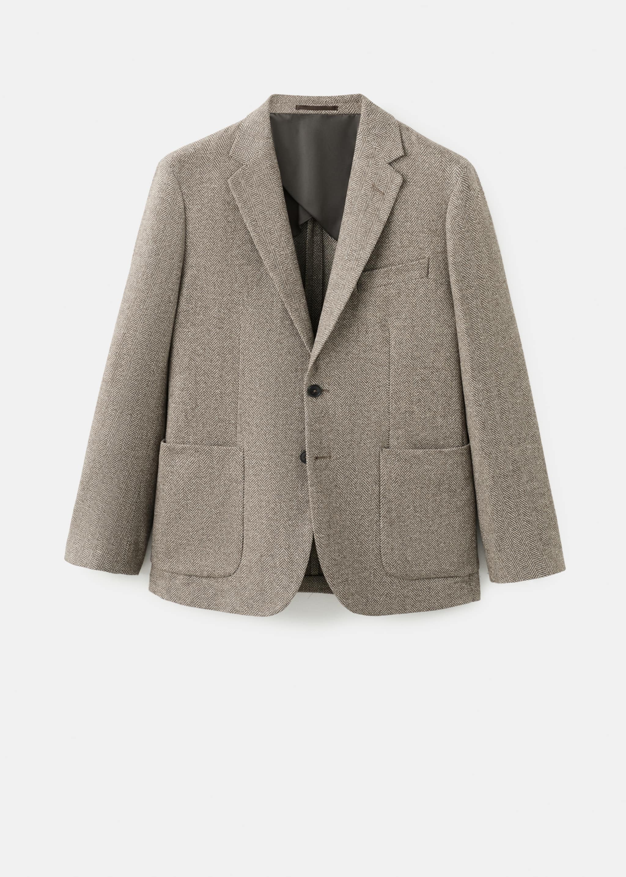 Slim fit wool blend blazer - Article without model, Brown. Ref: 27031230-00.