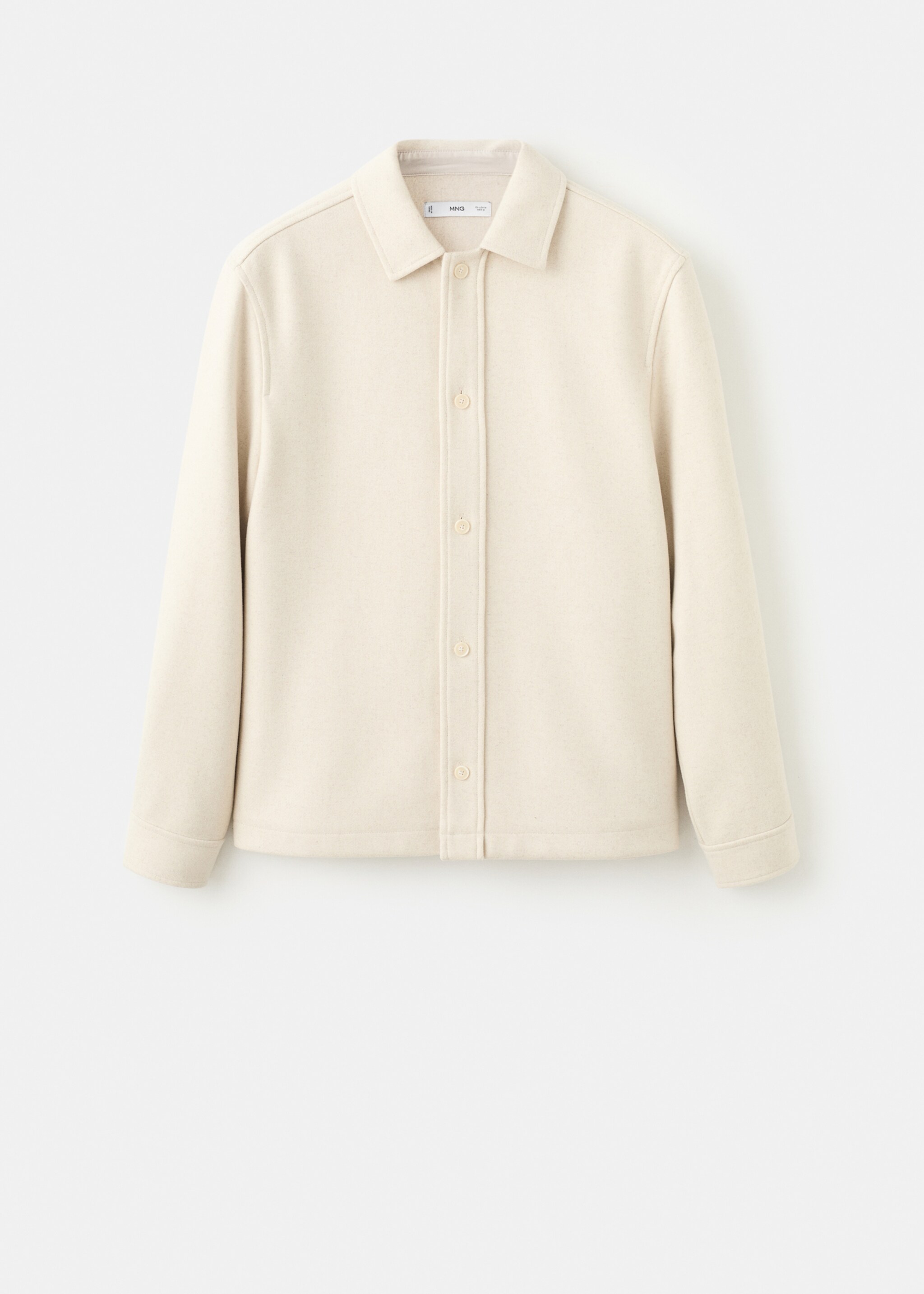 Cloth Button-Up Overshirt - Article without model, Sand. Ref: 27031231-00.