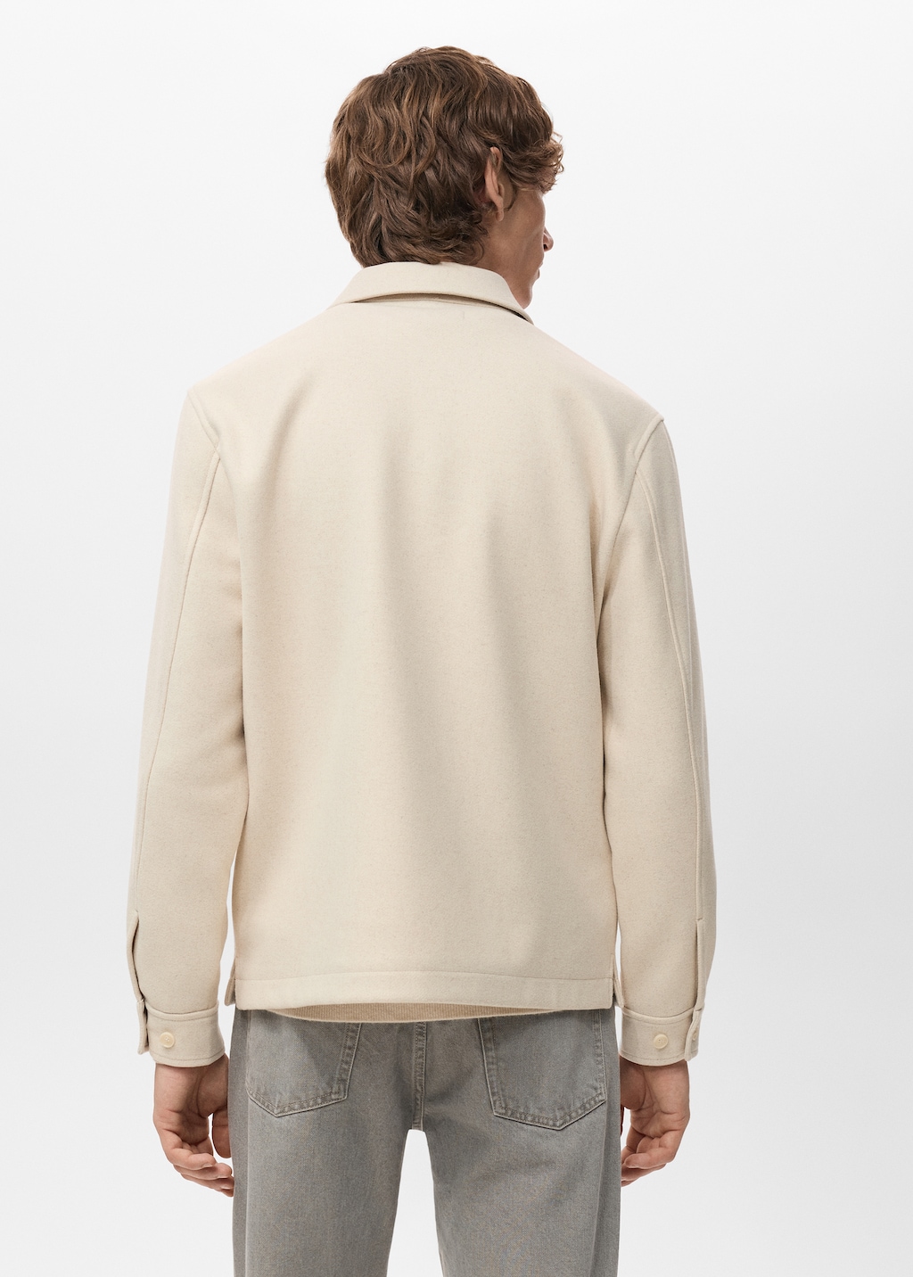 Wool overshirt with buttons