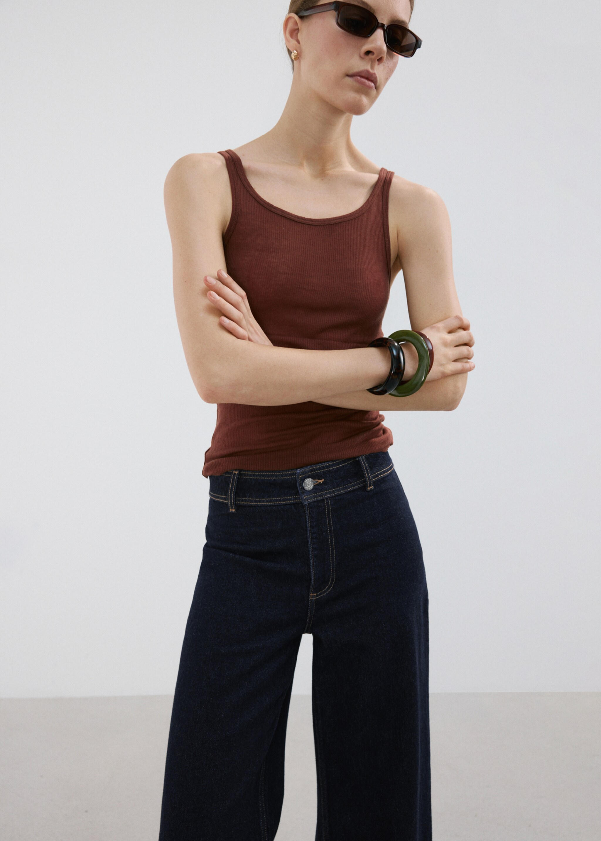 Catherin culotte high-rise jeans - Details of the article 1, Open Blue. Ref: 27031232-00.