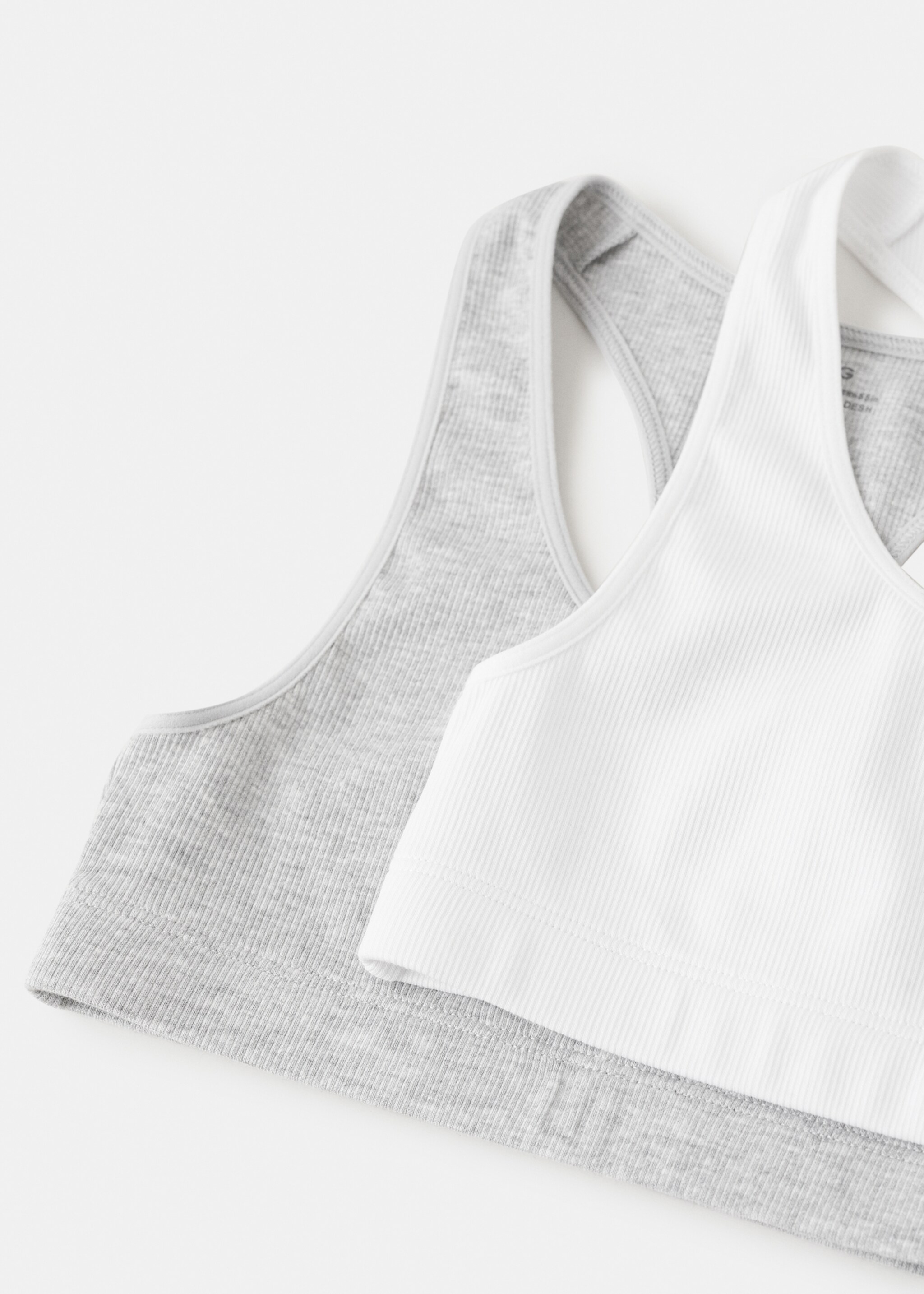 Pack of 2 tops - Details of the article 8, Light Heather Grey. Ref: 27031233-00.