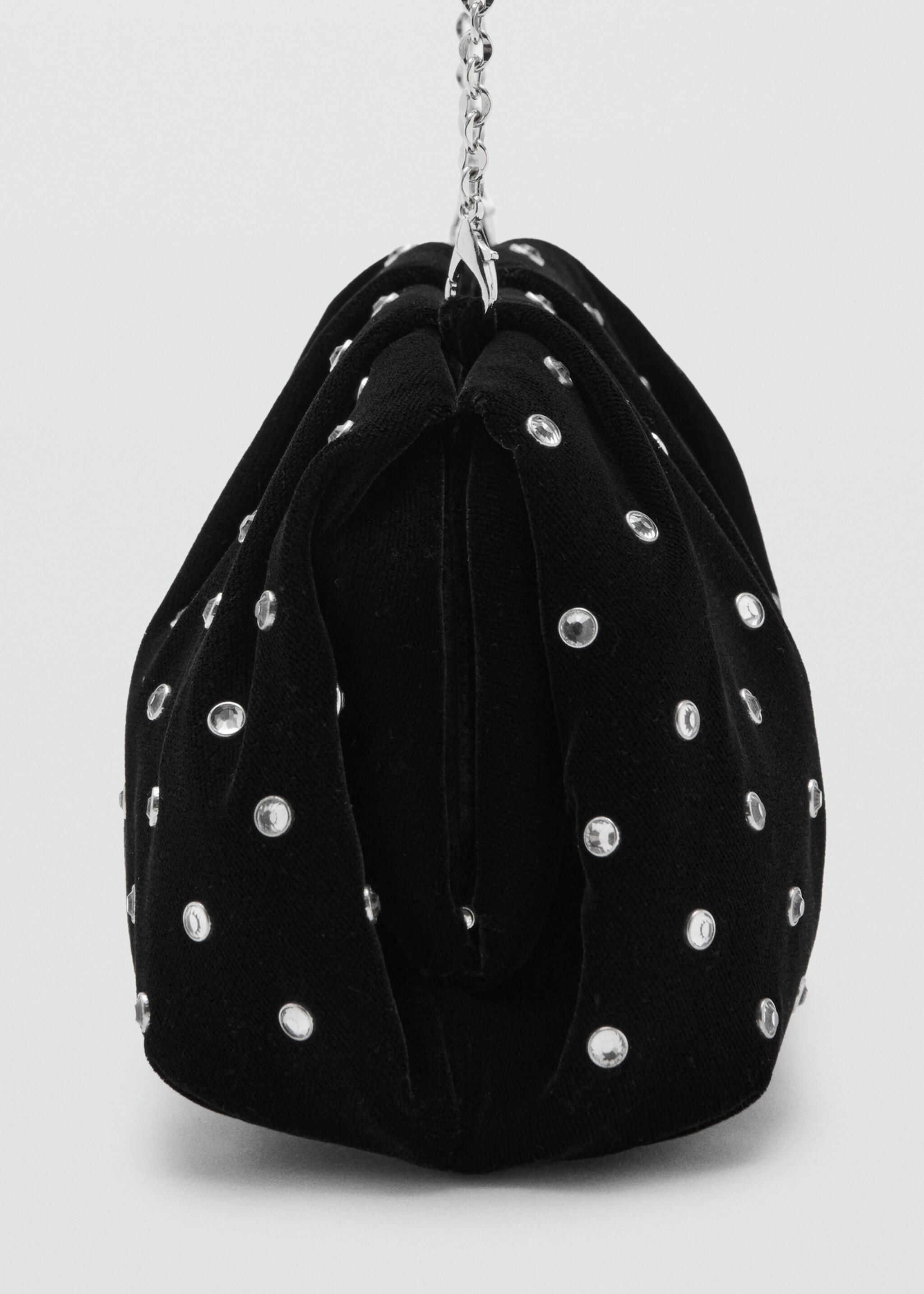 Bolso clutch terciopelo strass - Detalle del artículo 1, Negro. Ref: 27031236-00.