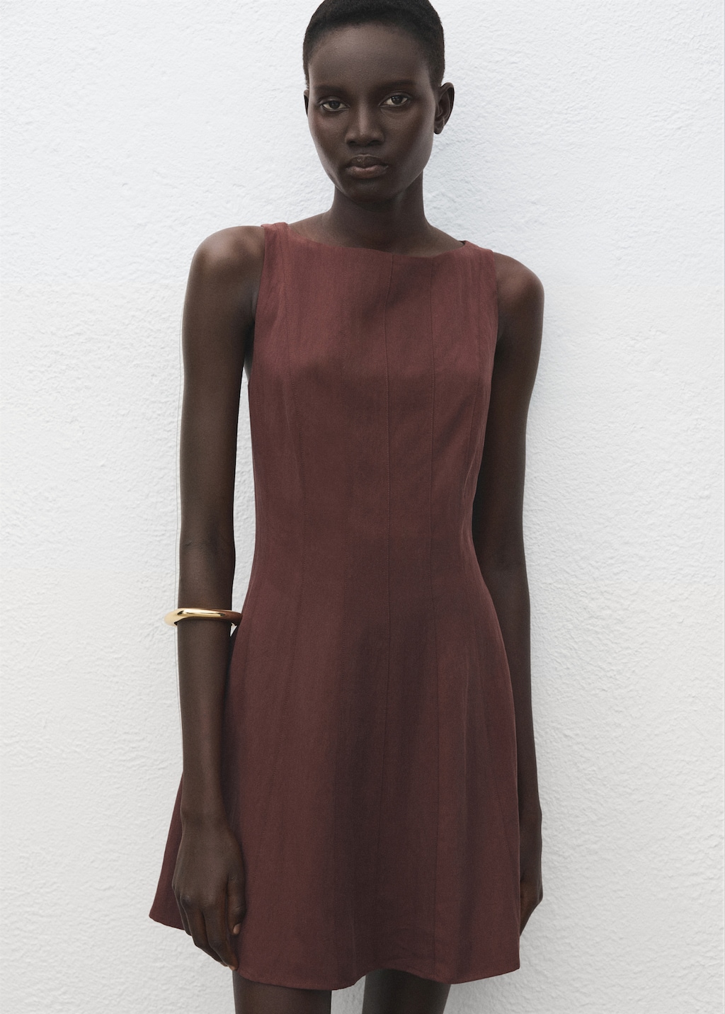 Mango Lyocell dress with stitching