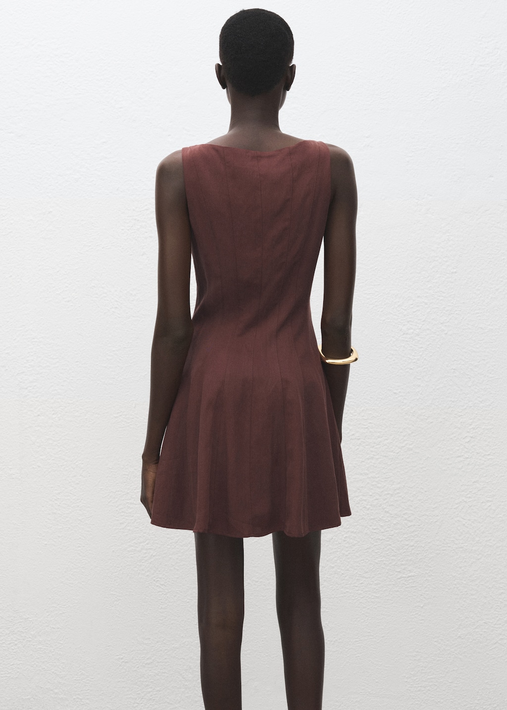 Lyocell dress with stitching