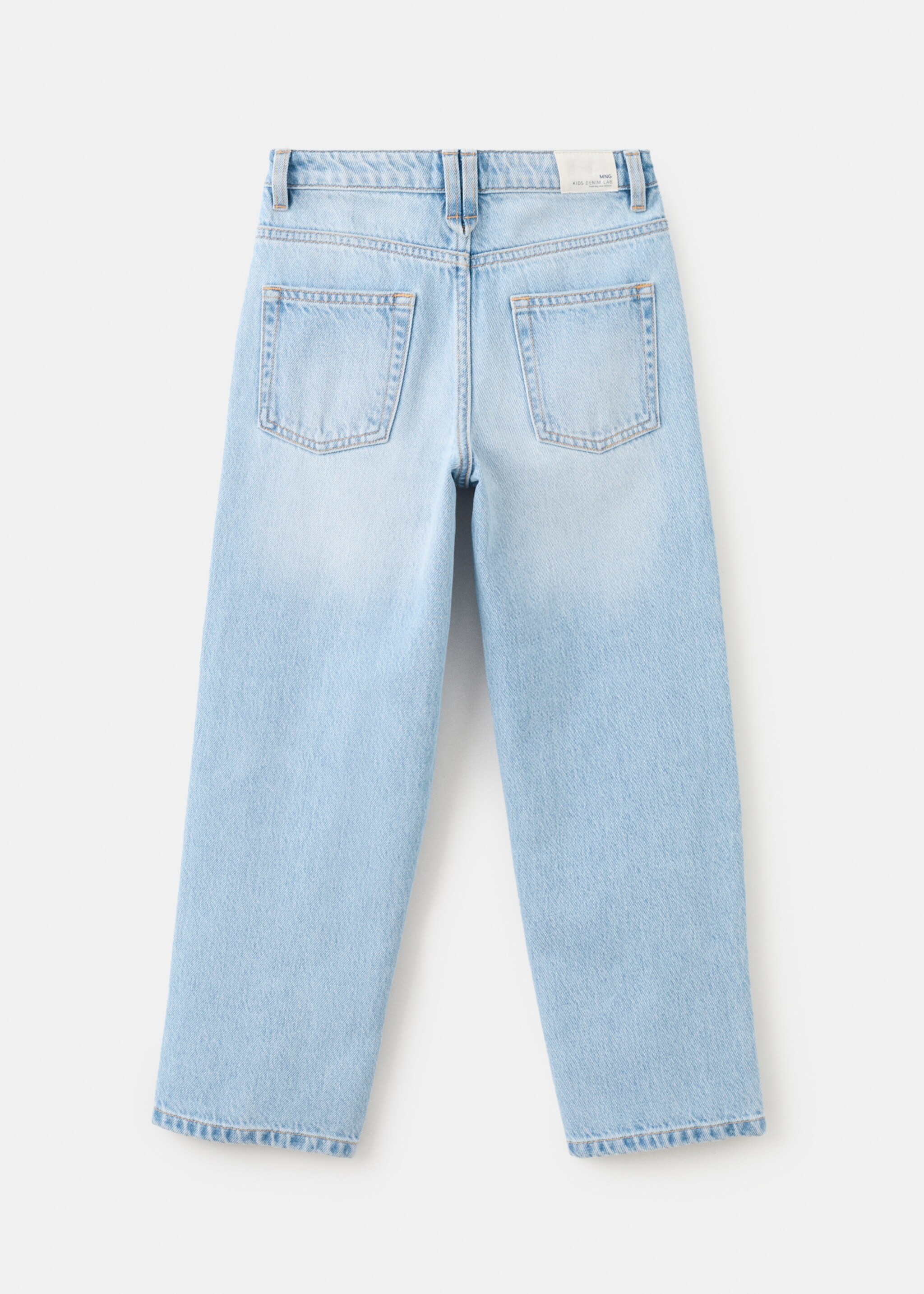 Mid-rise straight jeans - Reverse of the article, Light Blue. Ref: 27031242-00.