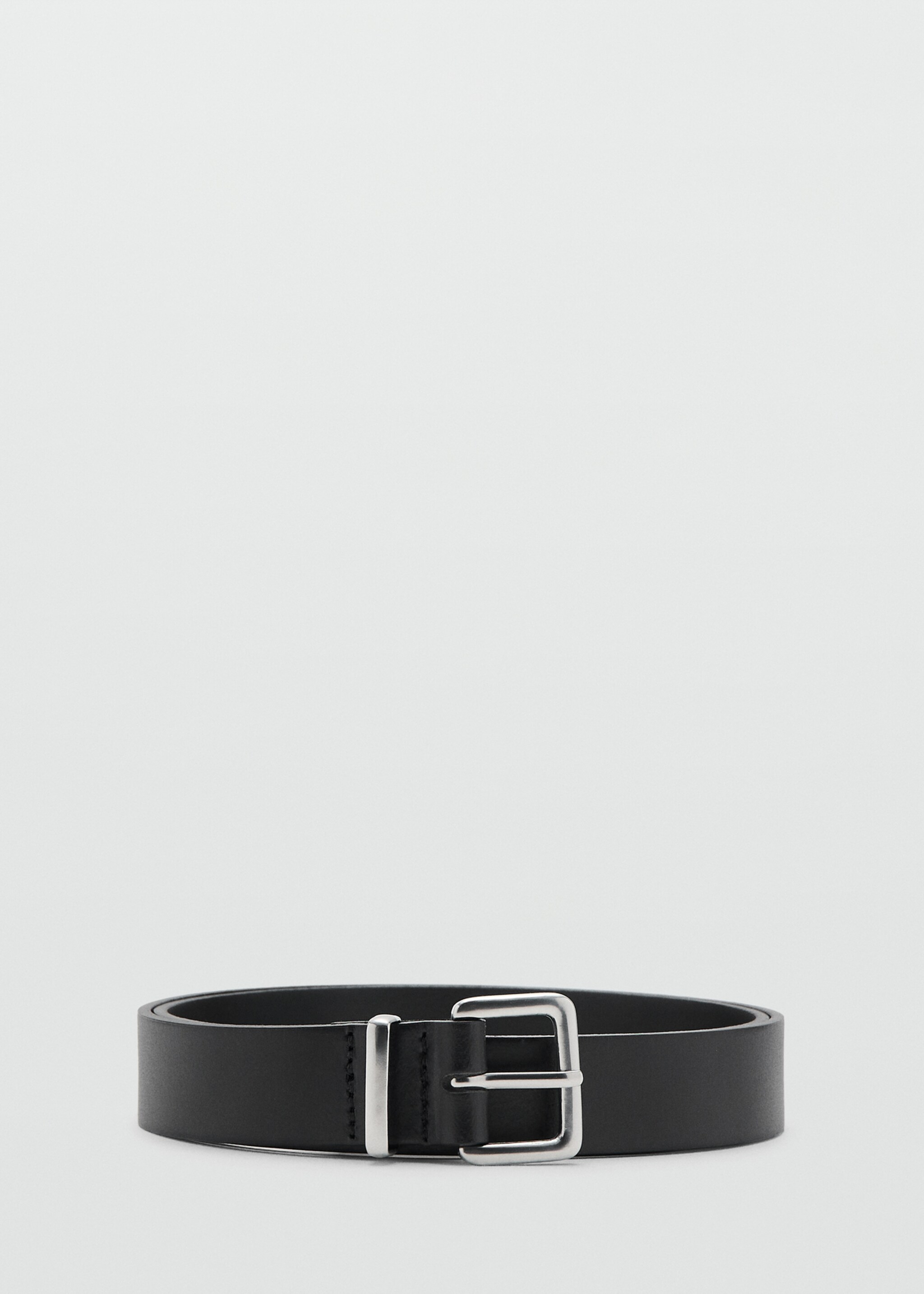 Buckle leather belt - Article without model, Black. Ref: 27031251-00.