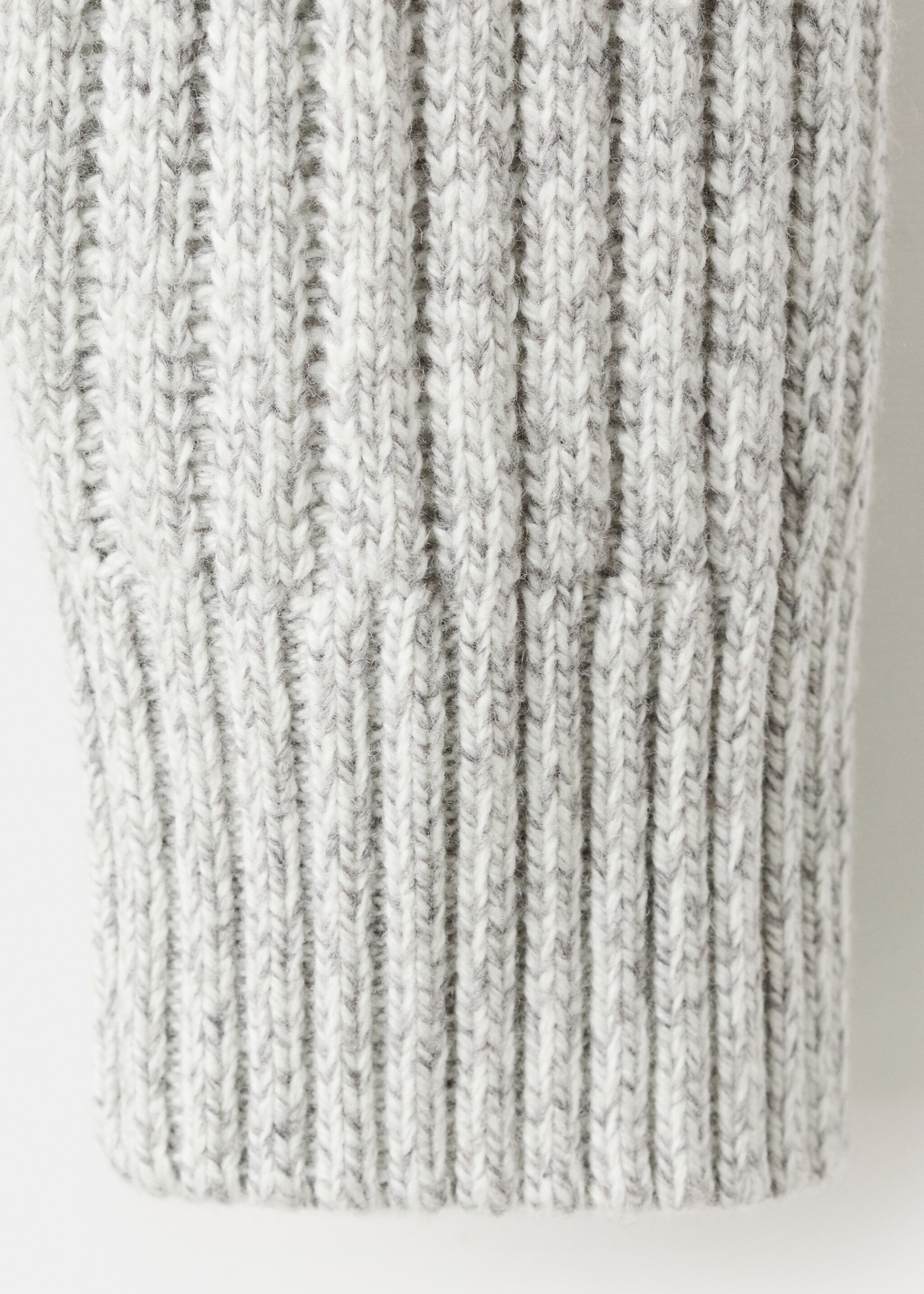 Wool-blend sweater with zip - Details of the article 0, Light Heather Grey. Ref: 27031254-00.