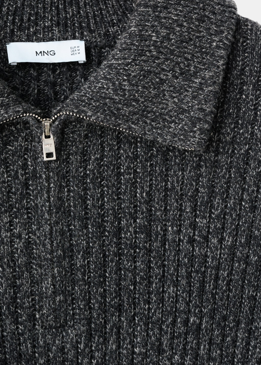 Wool-blend sweater with zipper