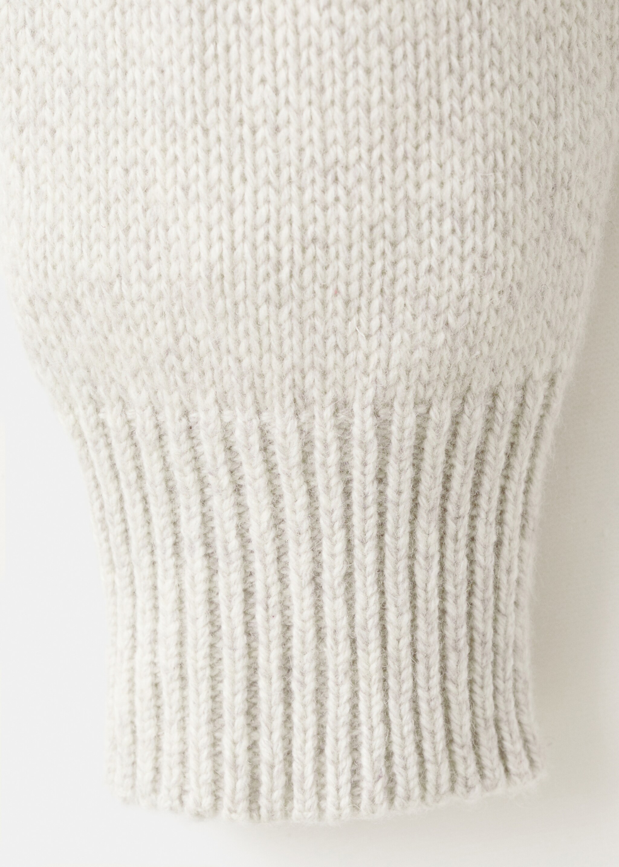 Structured wool-blend knitted sweater - Details of the article 0, Ecru. Ref: 27031255-00.