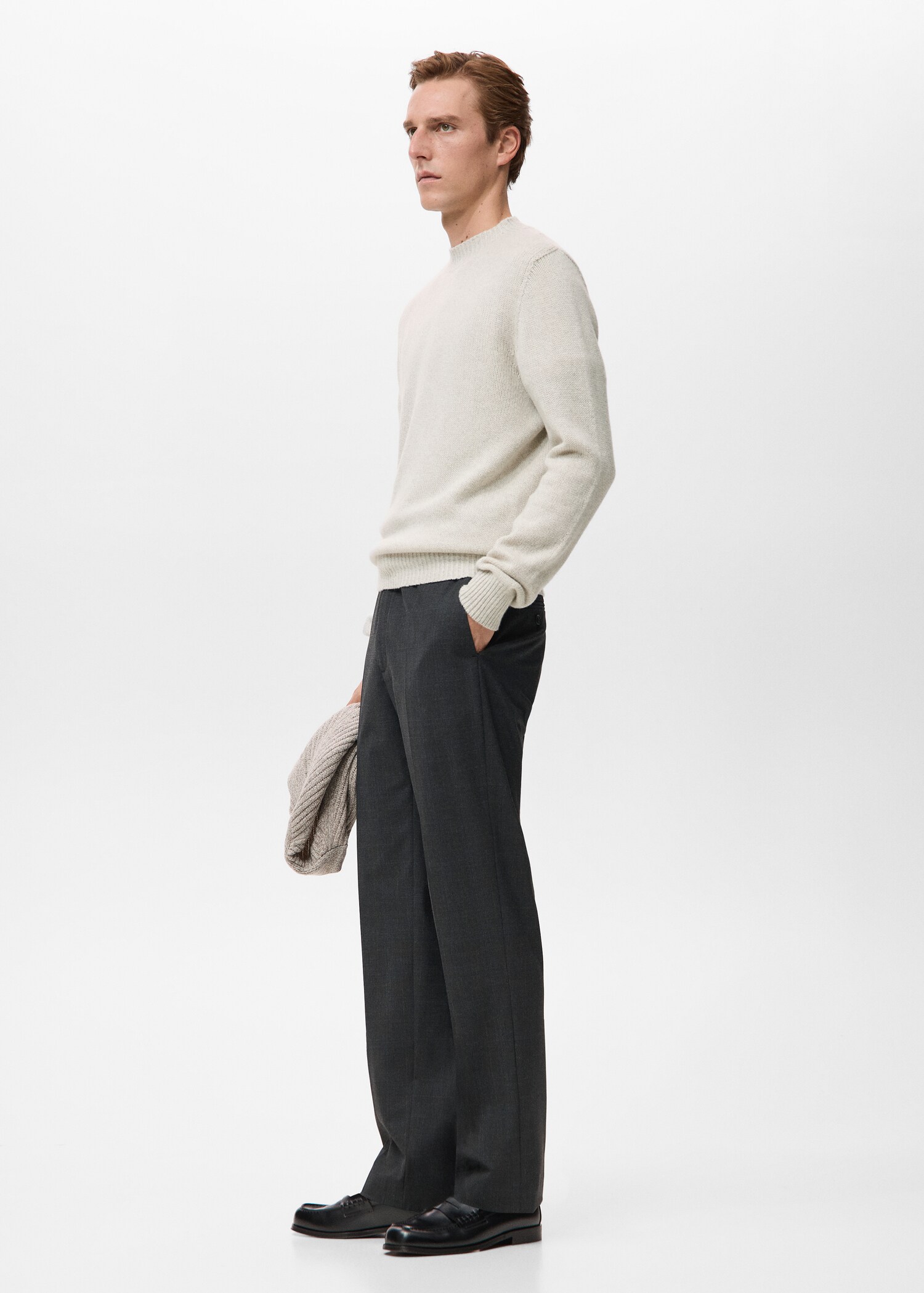 Structured wool-blend knitted sweater - Details of the article 2