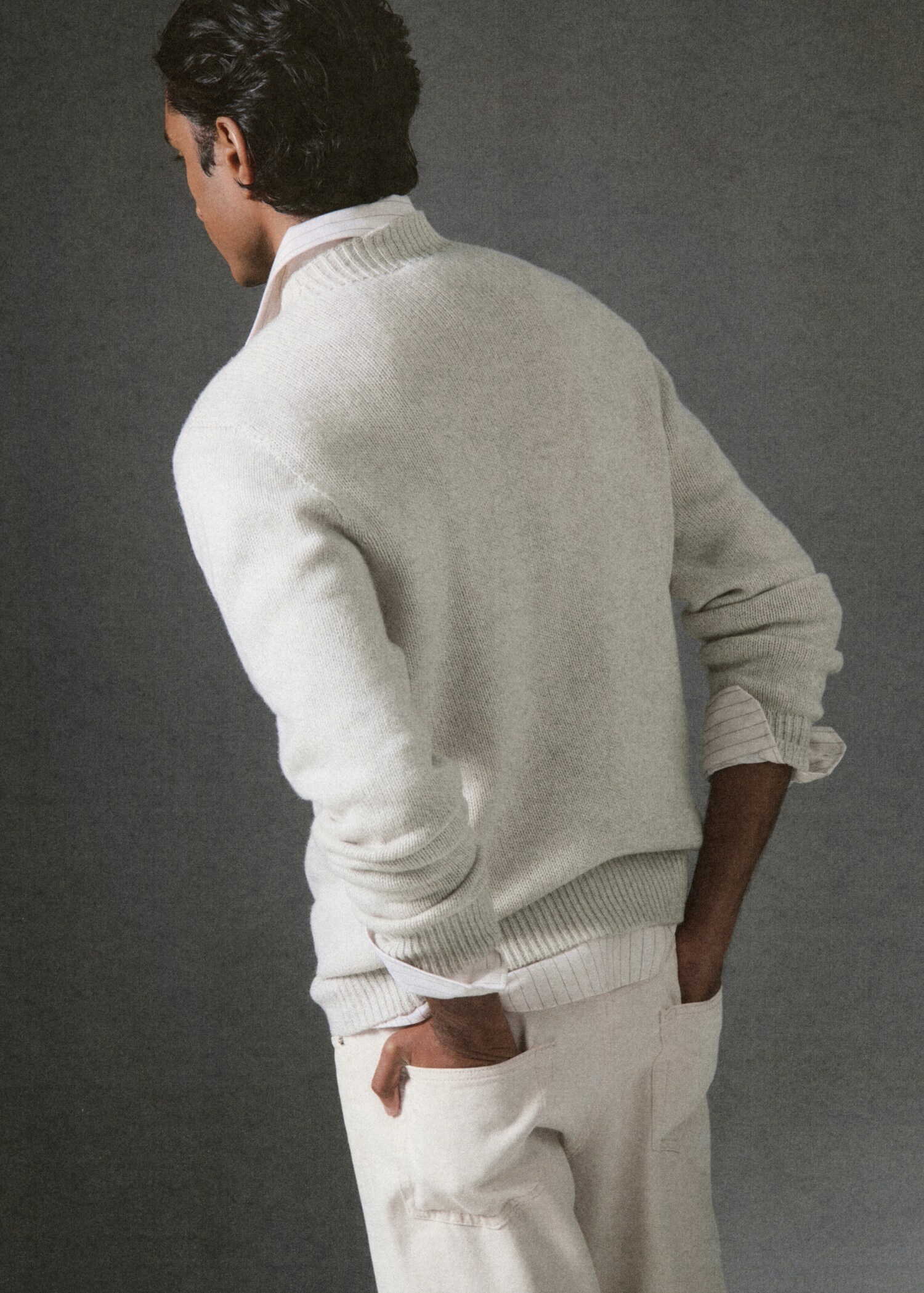 Ribbed-neck wool-blend sweater - Details of the article 3