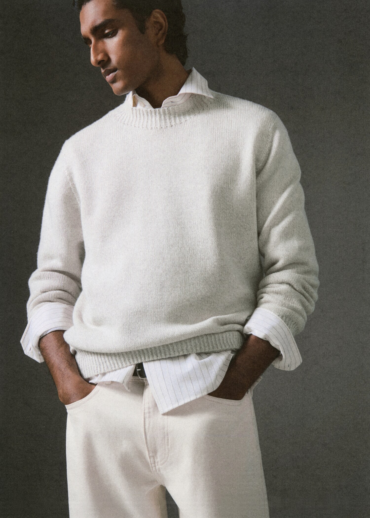 Ribbed-neck wool-blend sweater - Details of the article 5