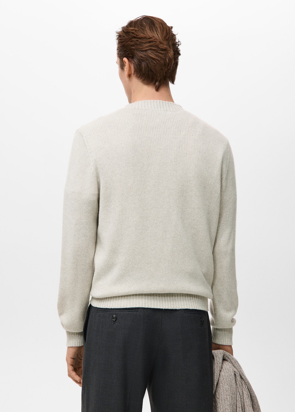 Structured wool-blend knitted sweater