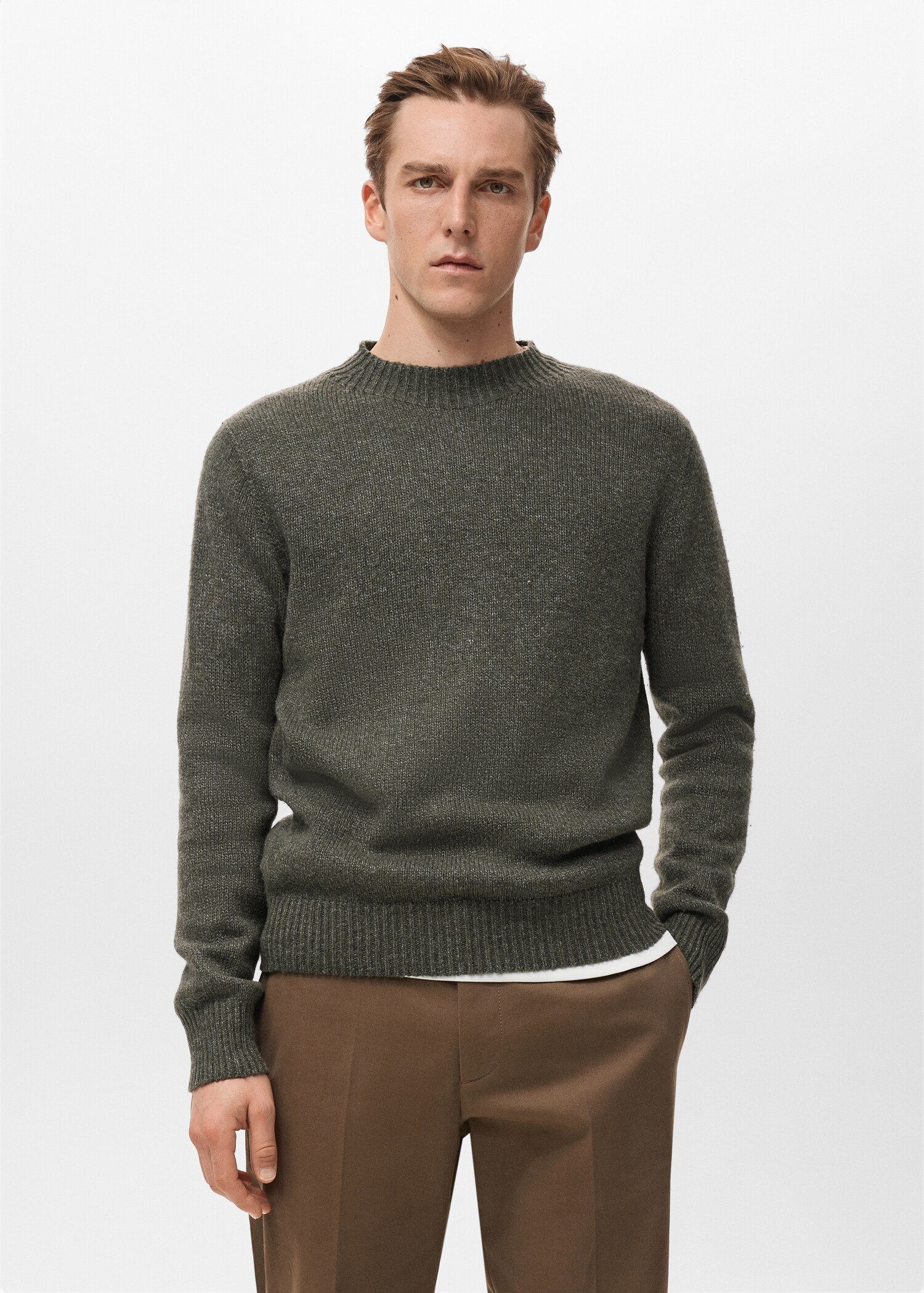 Structured wool-blend knitted sweater - Medium plane