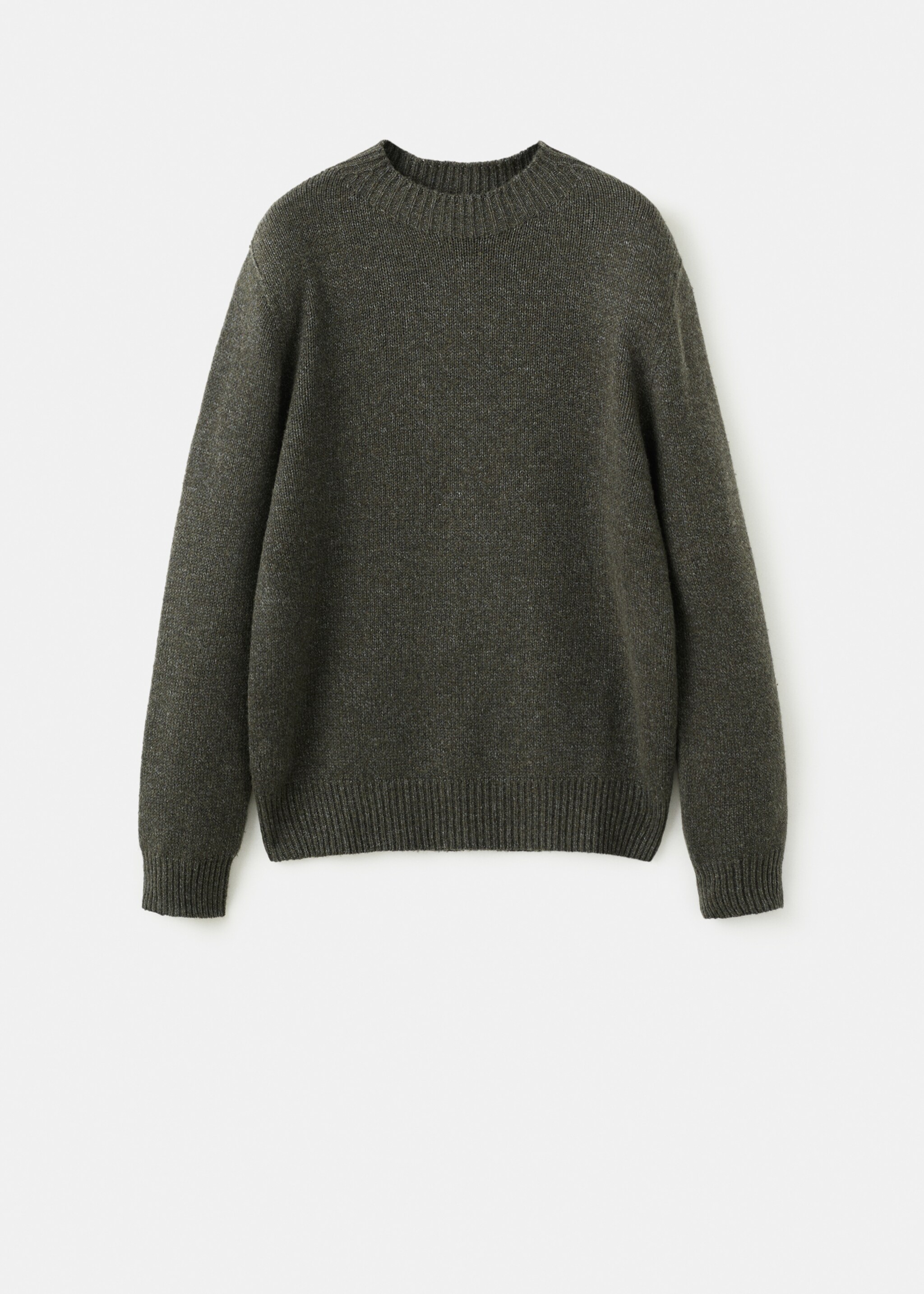 Structured wool-blend knitted sweater - Article without model, Khaki. Ref: 27031255-00.