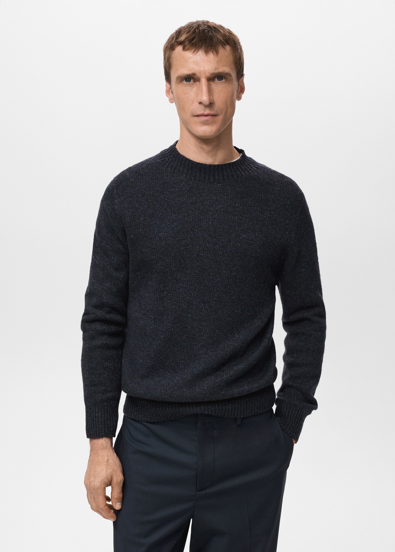 Structured wool-blend knitted sweater - Medium plane