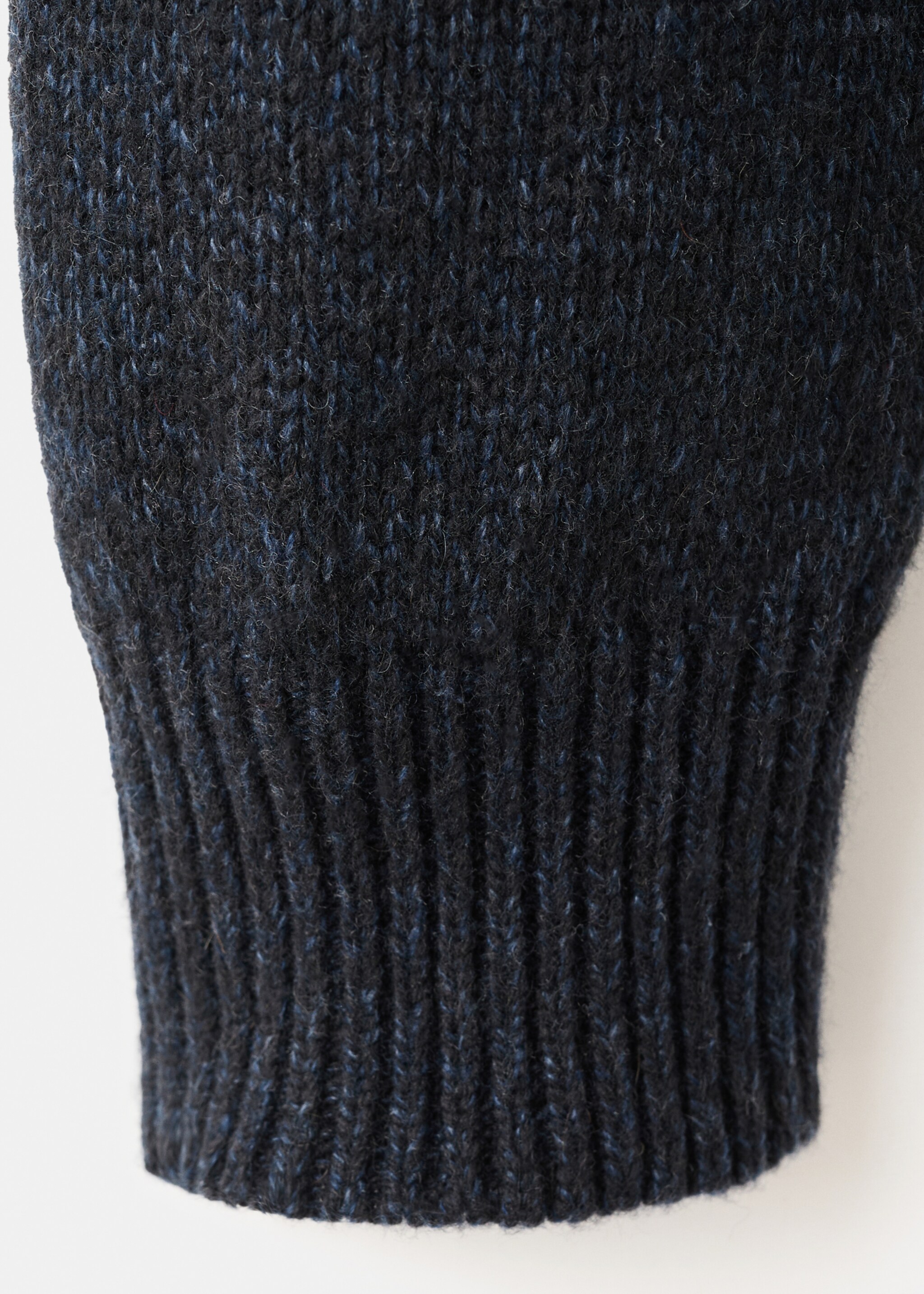 Structured wool-blend knitted sweater - Details of the article 0, Navy. Ref: 27031255-00.