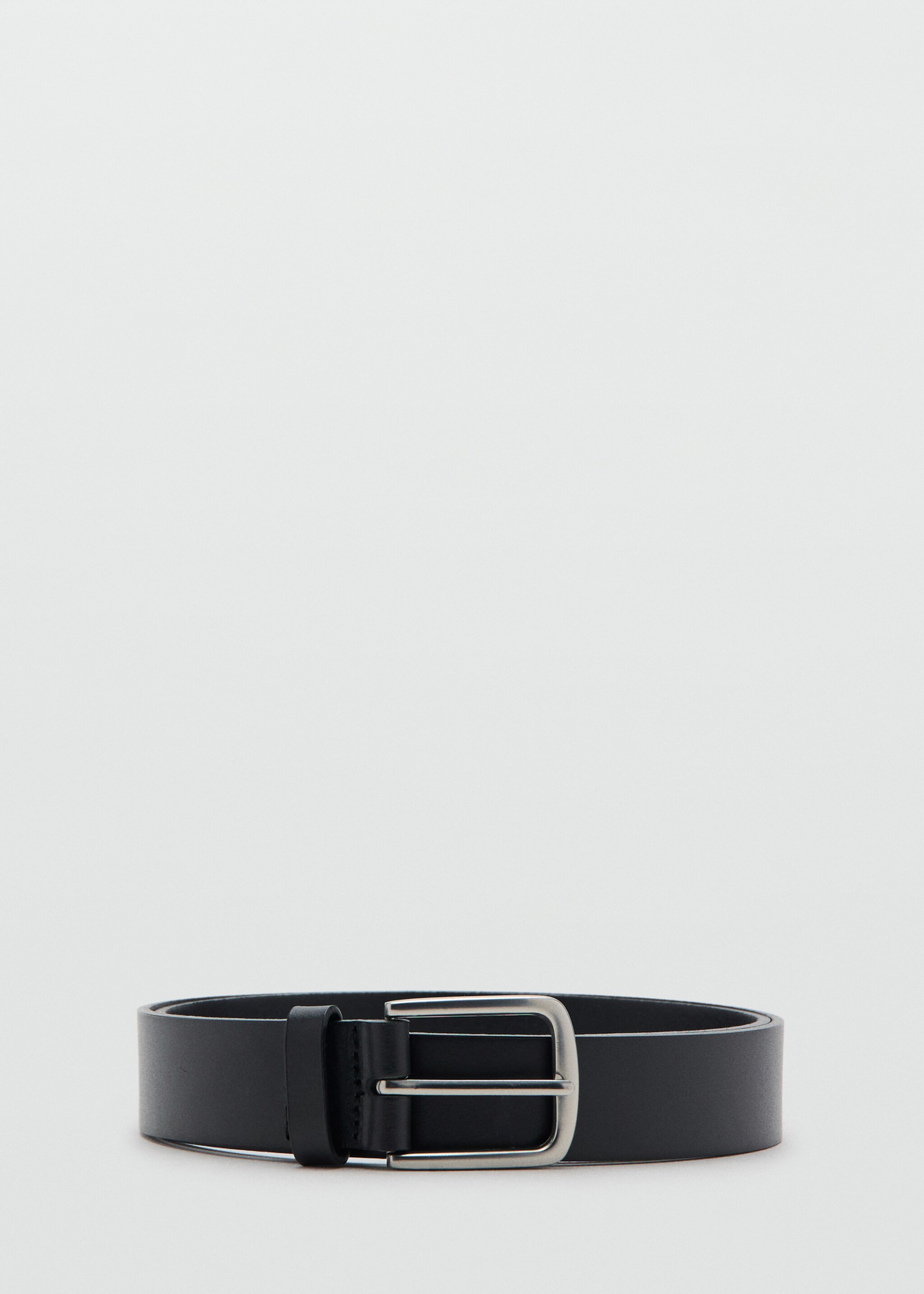 Buckle leather belt - Article without model, Black. Ref: 27031258-00.
