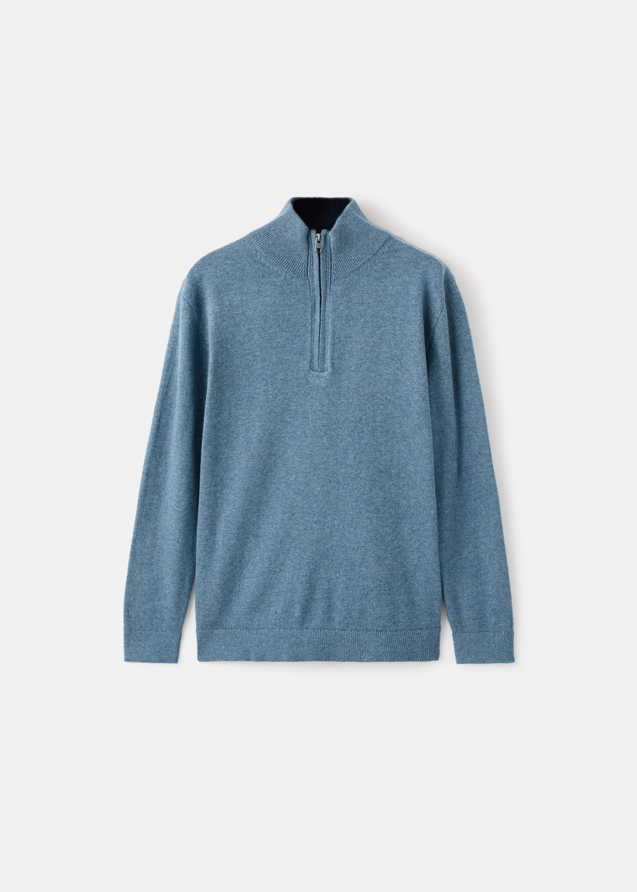 Zip neck jumper - Article without model, Blue. Ref: 27031259-00.