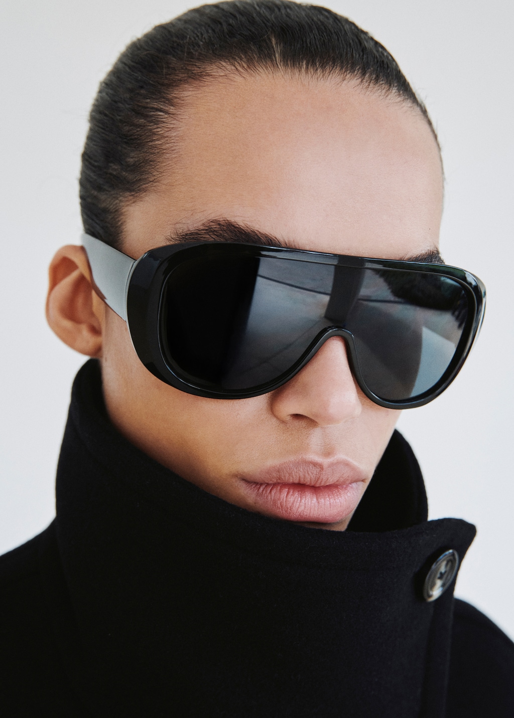 Mango Wool-blend funnel-neck coat