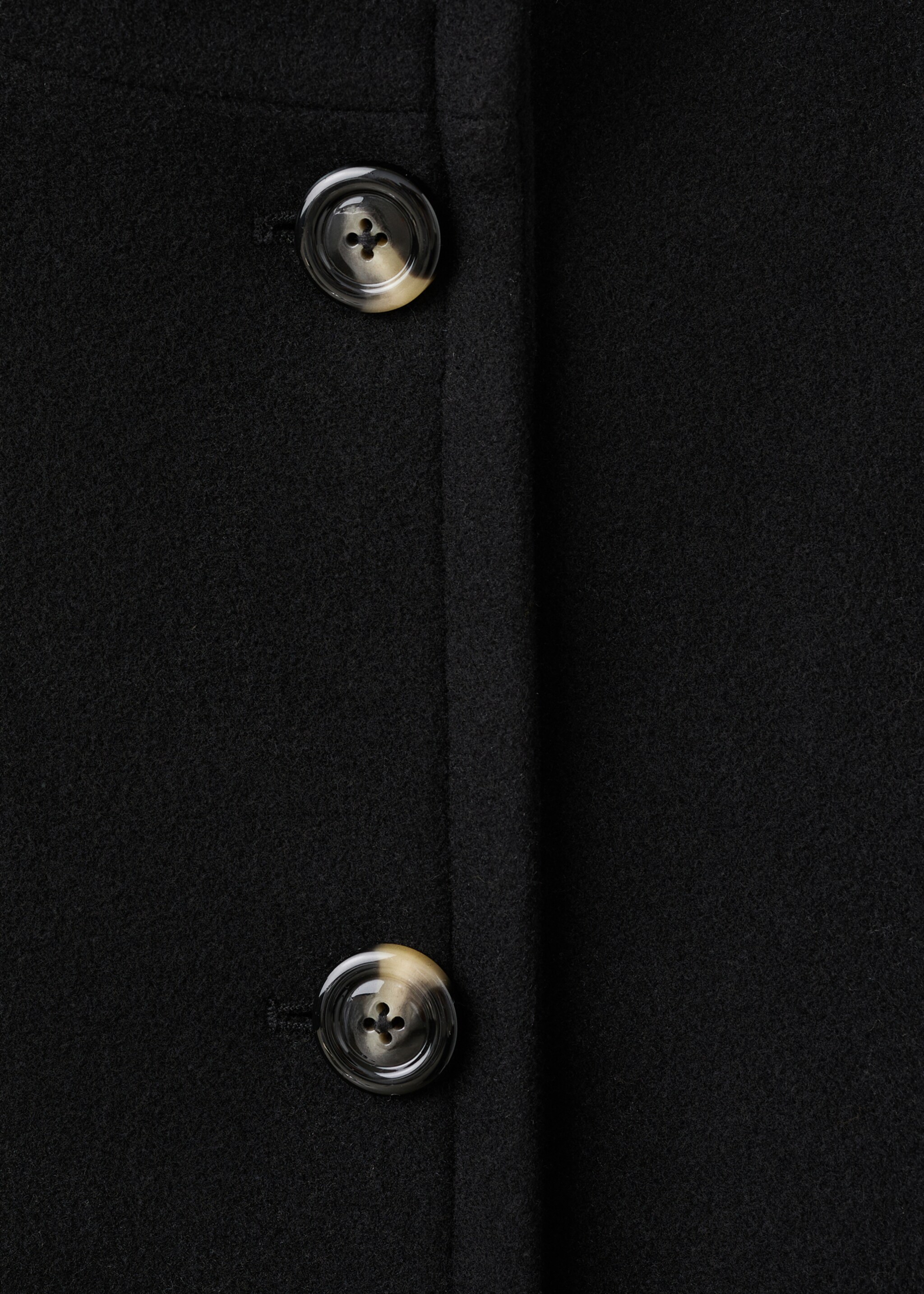Wool-blend funnel-neck coat - Details of the article 8, Black. Ref: 27031261-00.