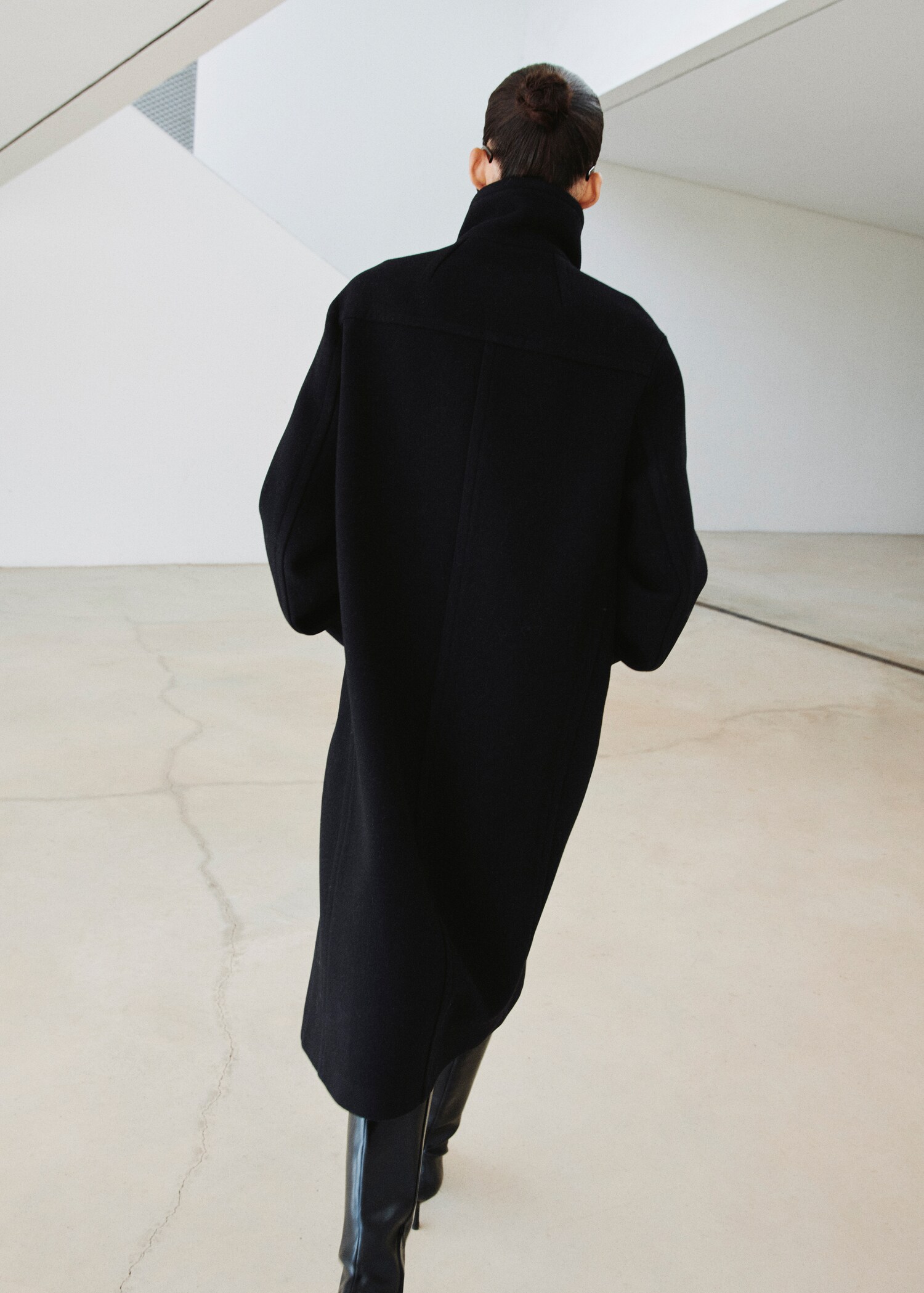 Wool-blend funnel-neck coat - Reverse of the article