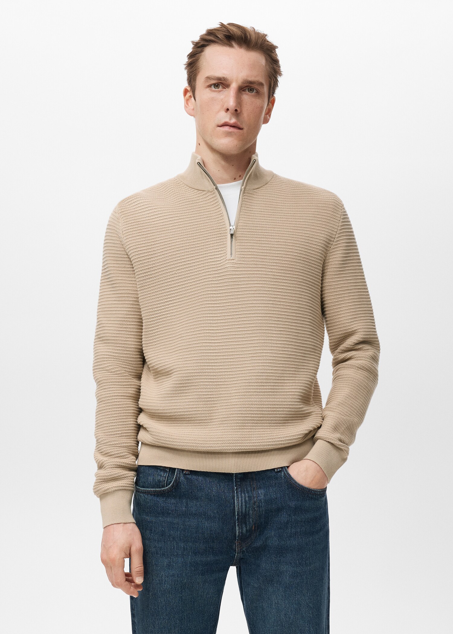 100% cotton structured sweater - Medium plane