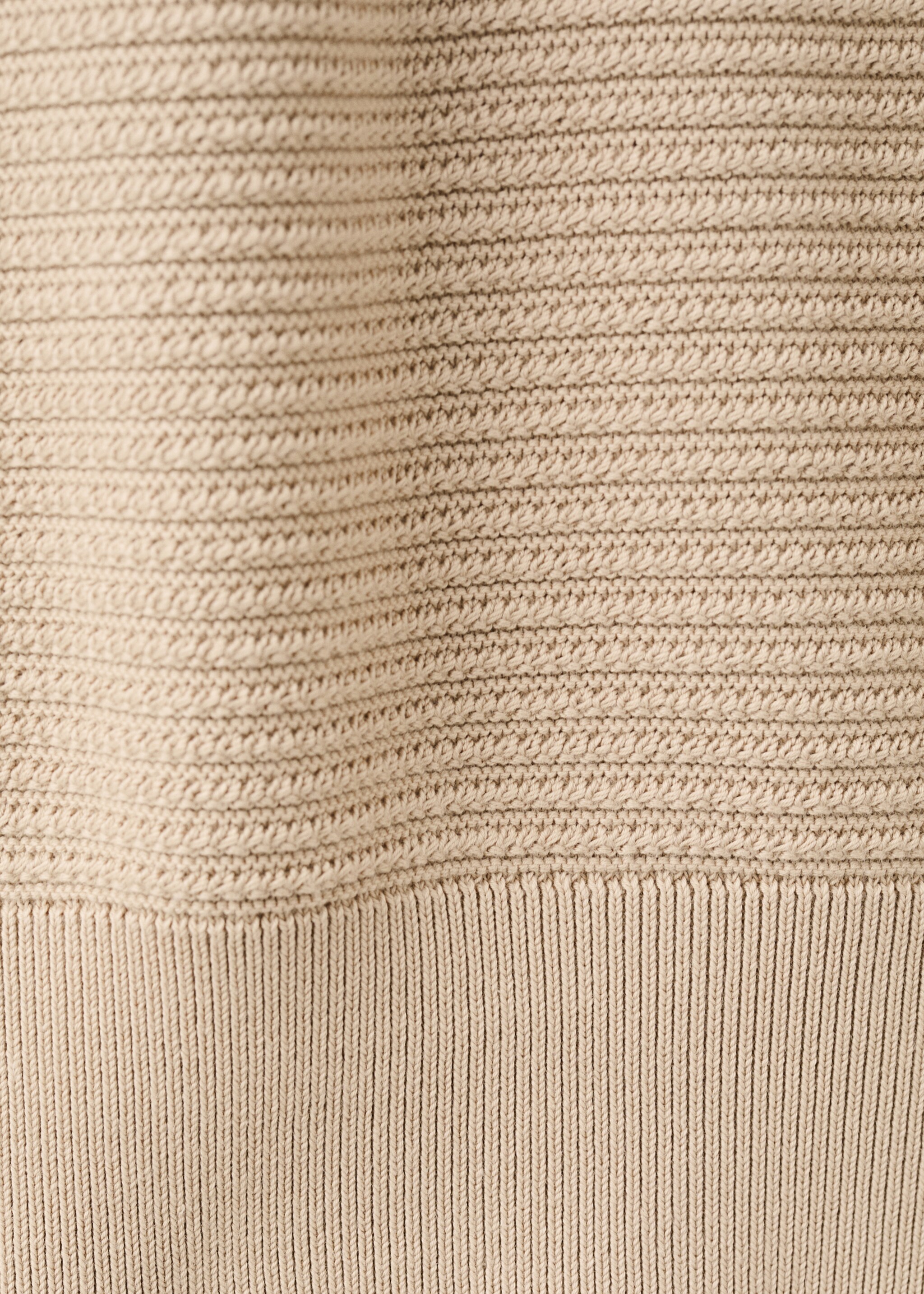 100% cotton structured sweater - Details of the article 0, Beige. Ref: 27031262-00.