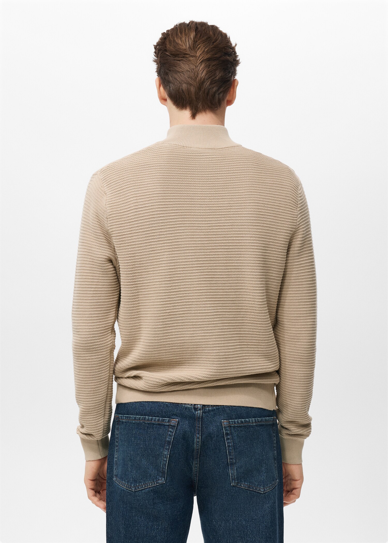 100% cotton structured sweater - Reverse of the article