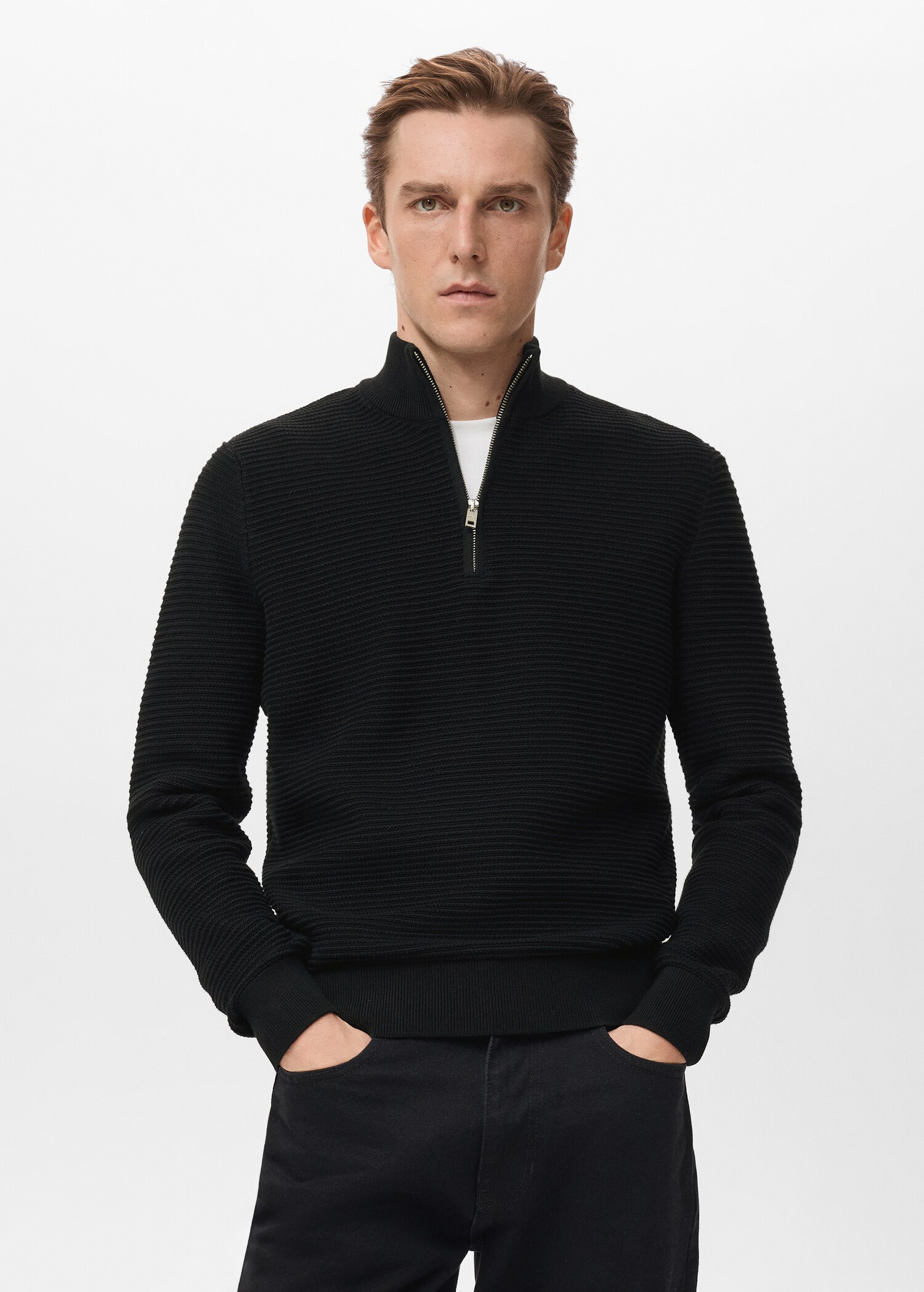 100% cotton structured sweater - Medium plane