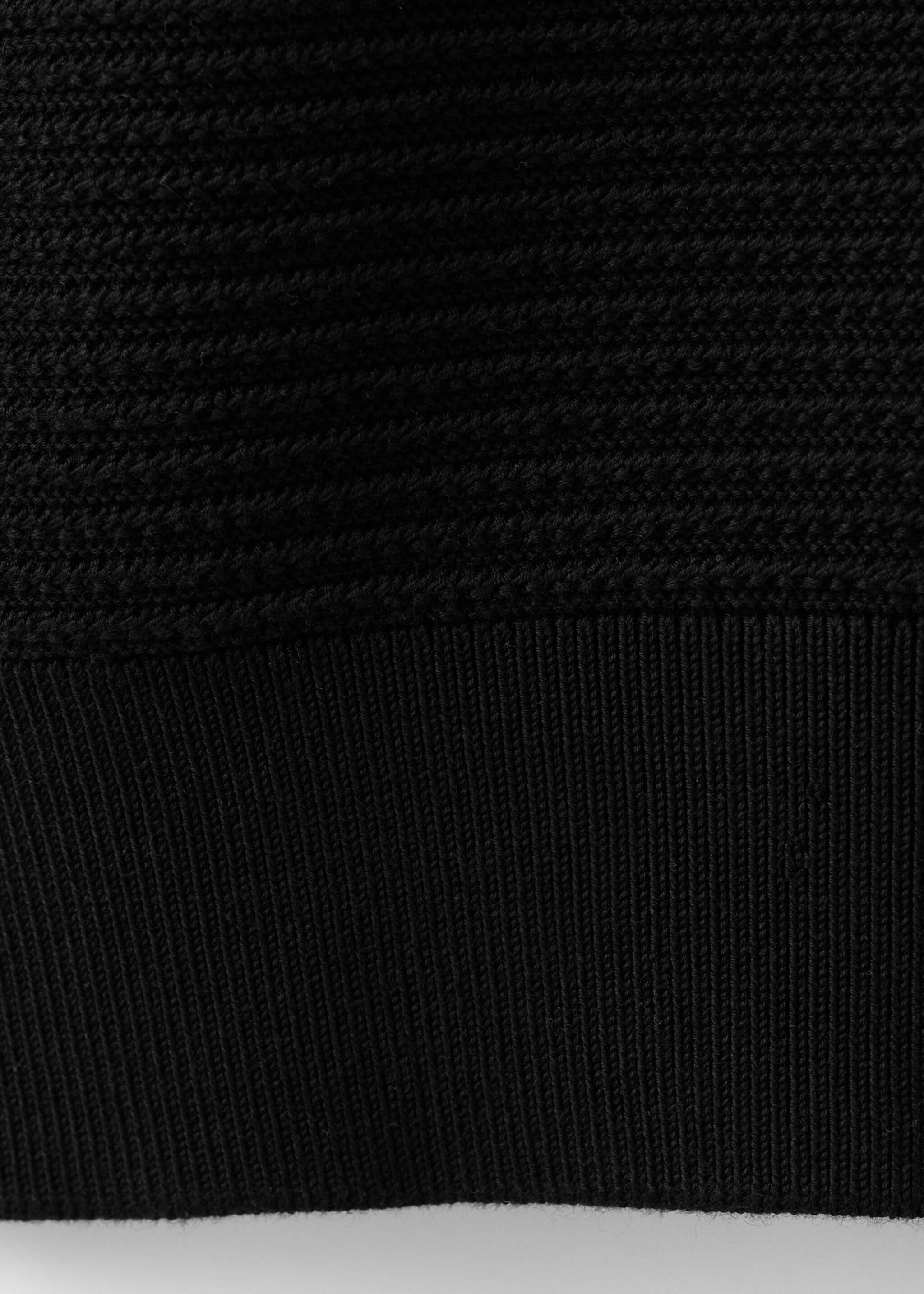100% cotton structured sweater - Details of the article 8, Black. Ref: 27031262-00.