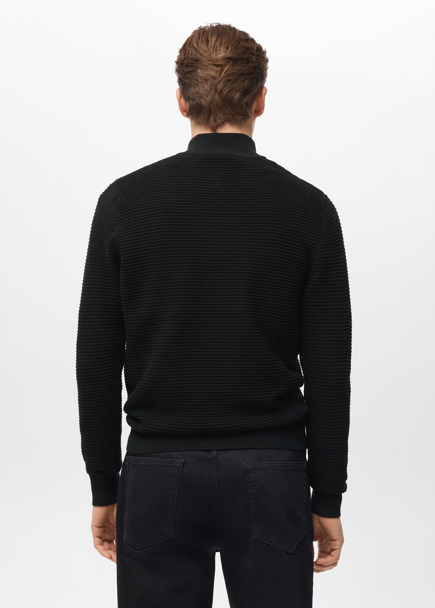 100% cotton structured sweater - Reverse of the article