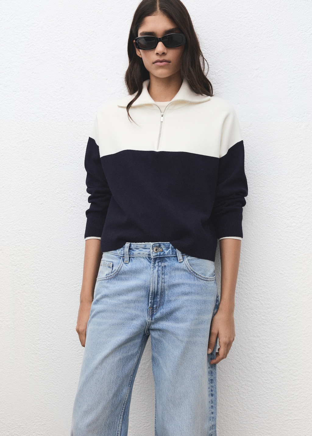 Mango Bicolour high collar sweater