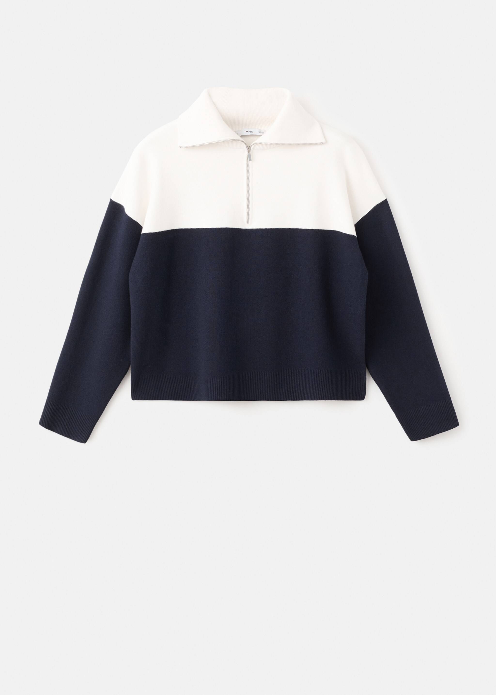 Bicolour high collar sweater - Article without model, Navy. Ref: 27031265-00.