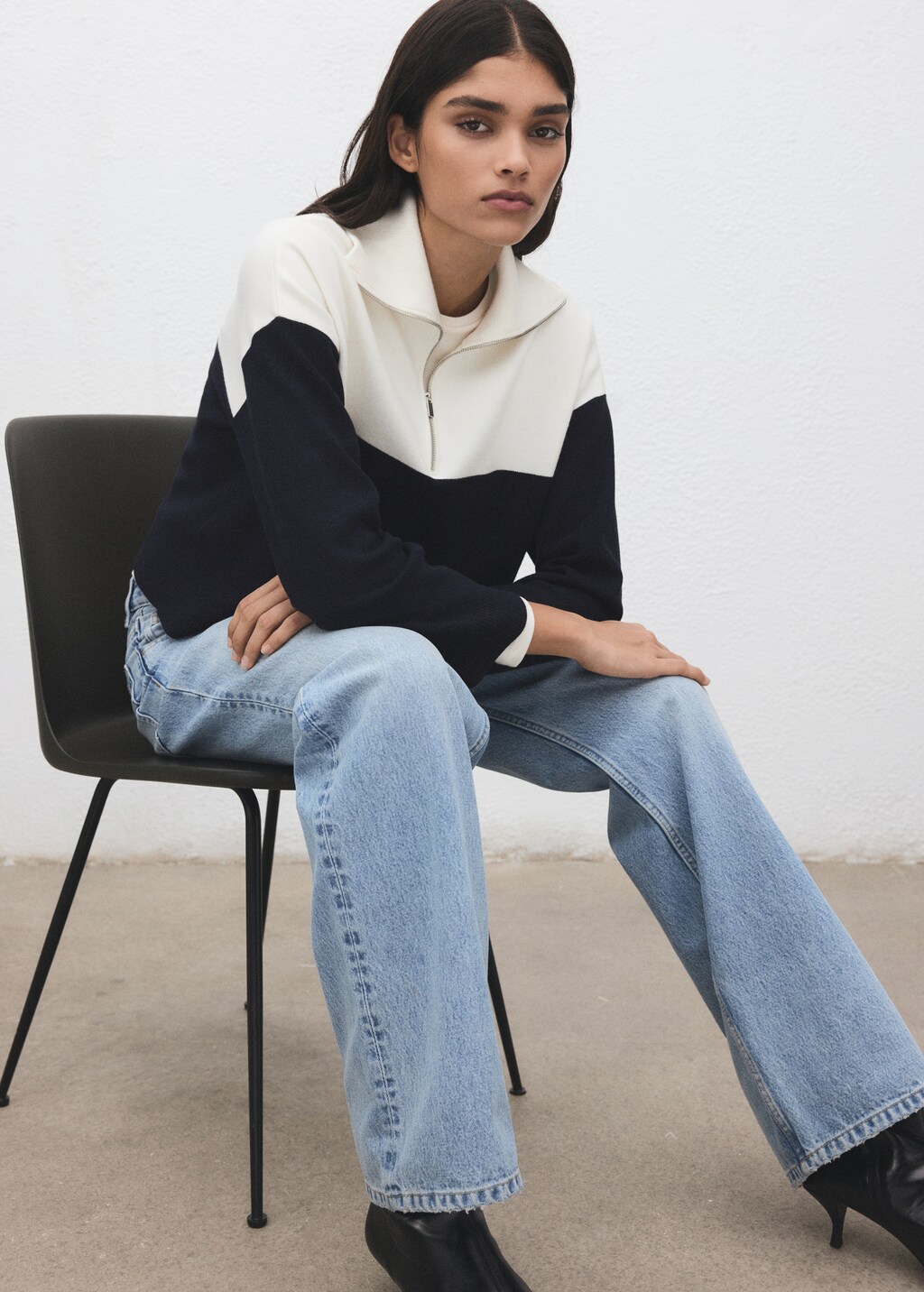 Mango Bicolour high collar sweater