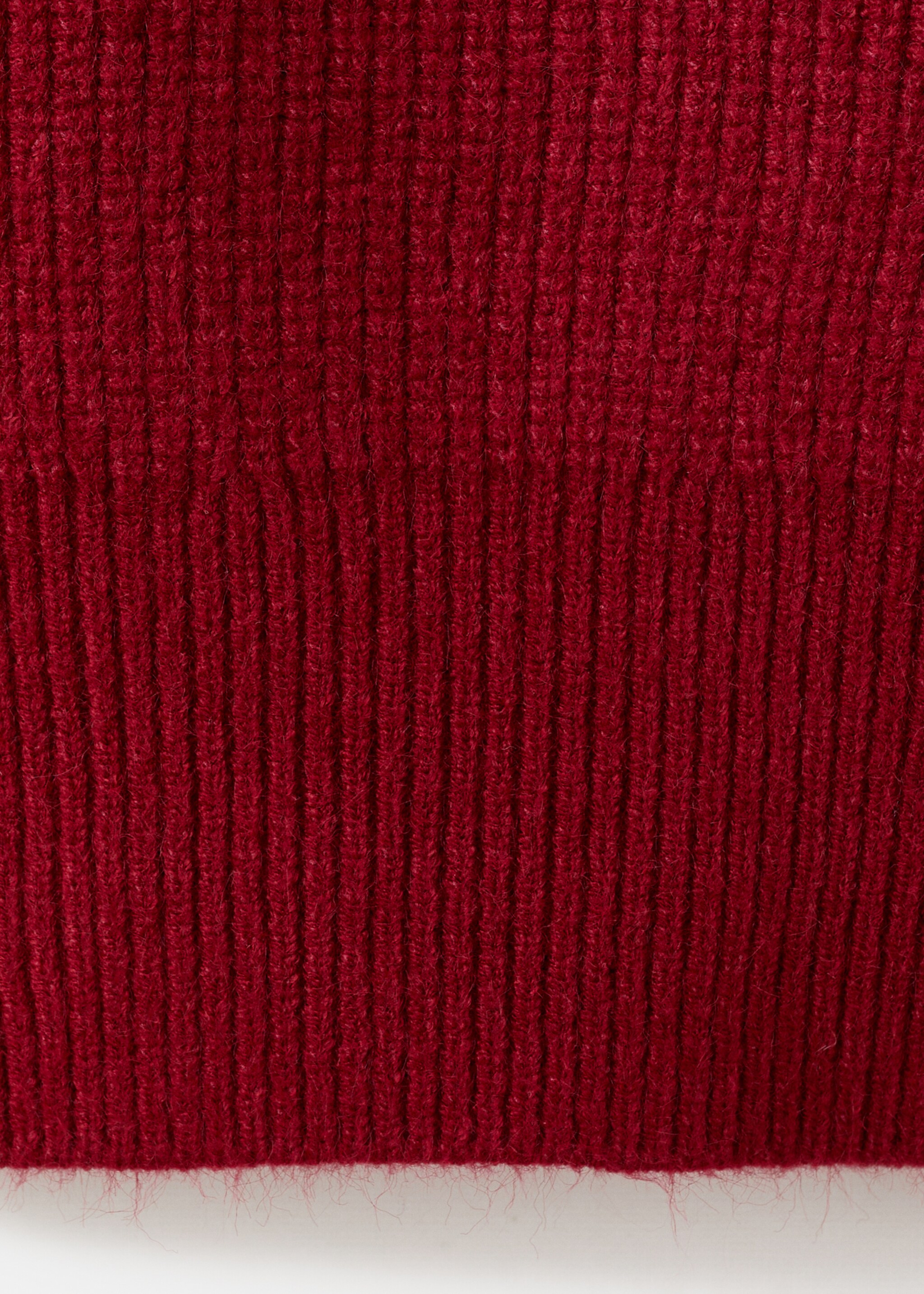 Sweater with funnel neck and zip - Details of the article 0, Maroon. Ref: 27031266-00.