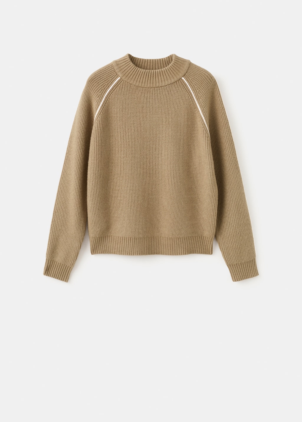 Sweater with contrasting stripes and perkins collar