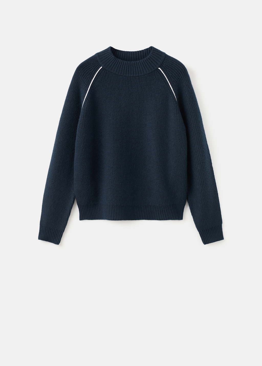 Mango Sweater with contrasting stripes and perkins collar