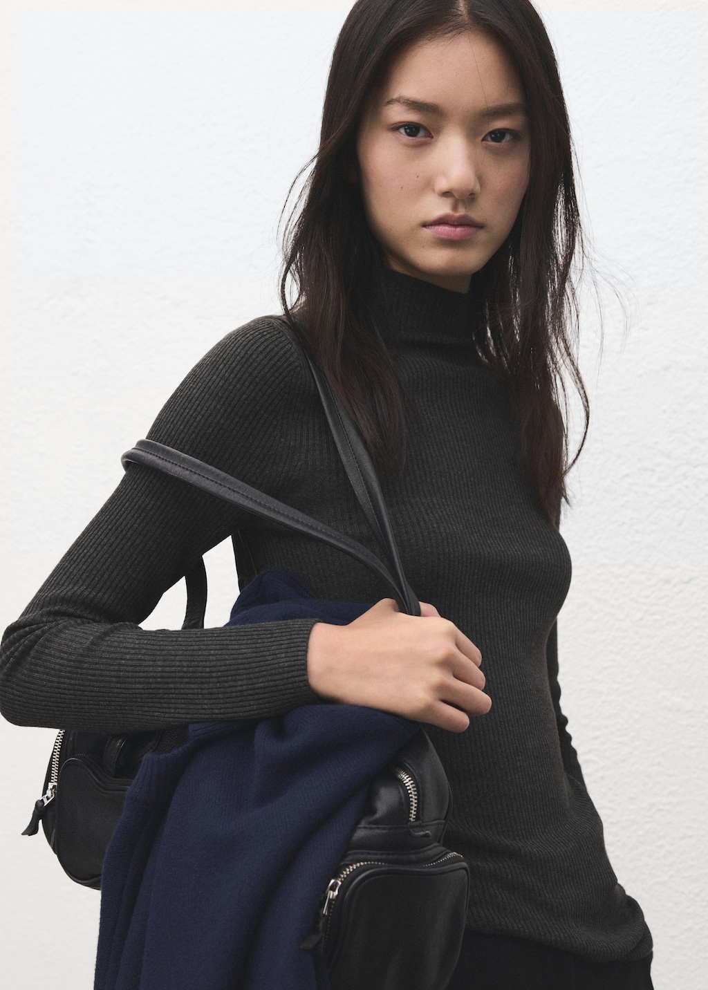 Mango Sweater with asymmetrical turtleneck