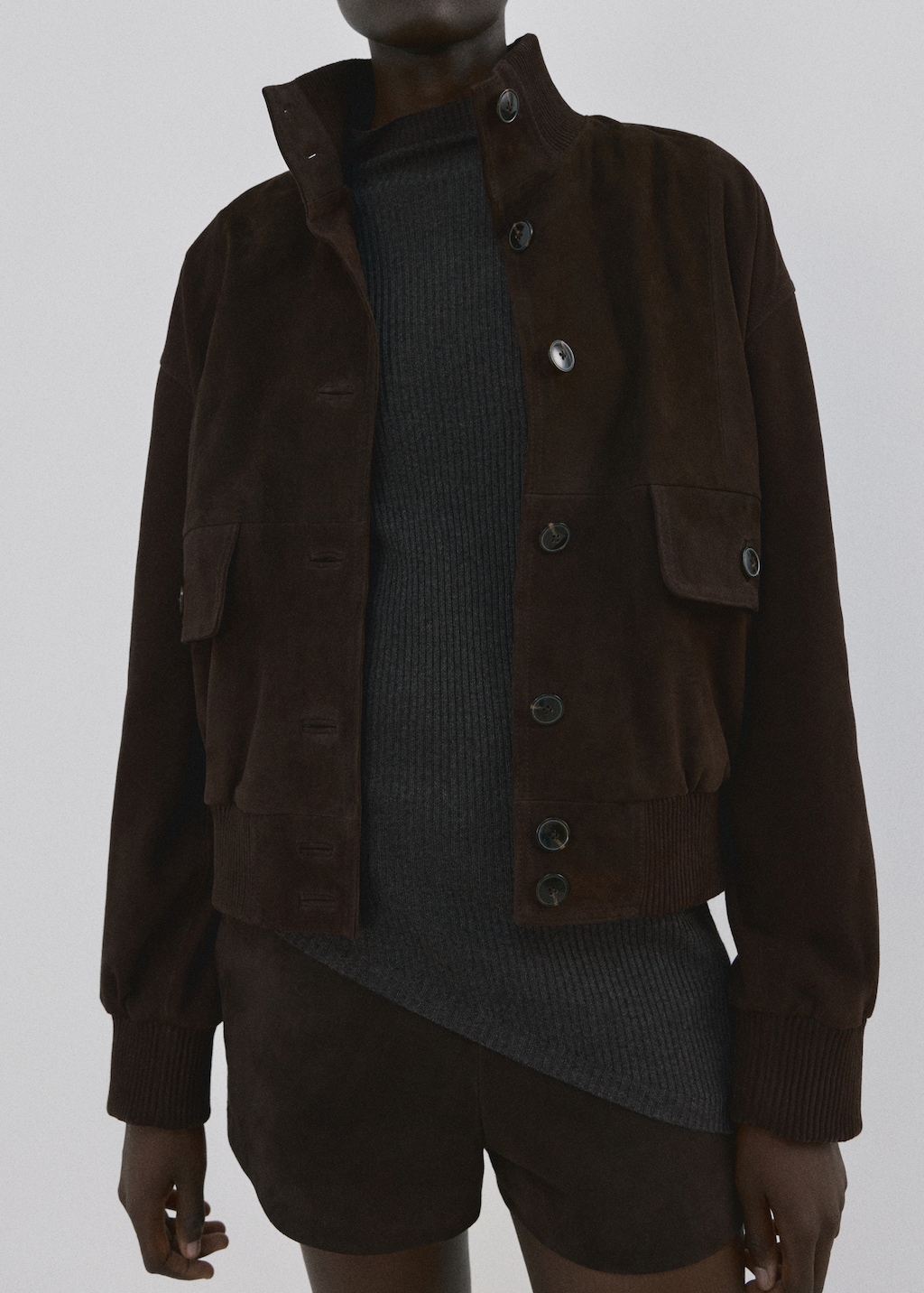 Sweater with asymmetrical turtleneck