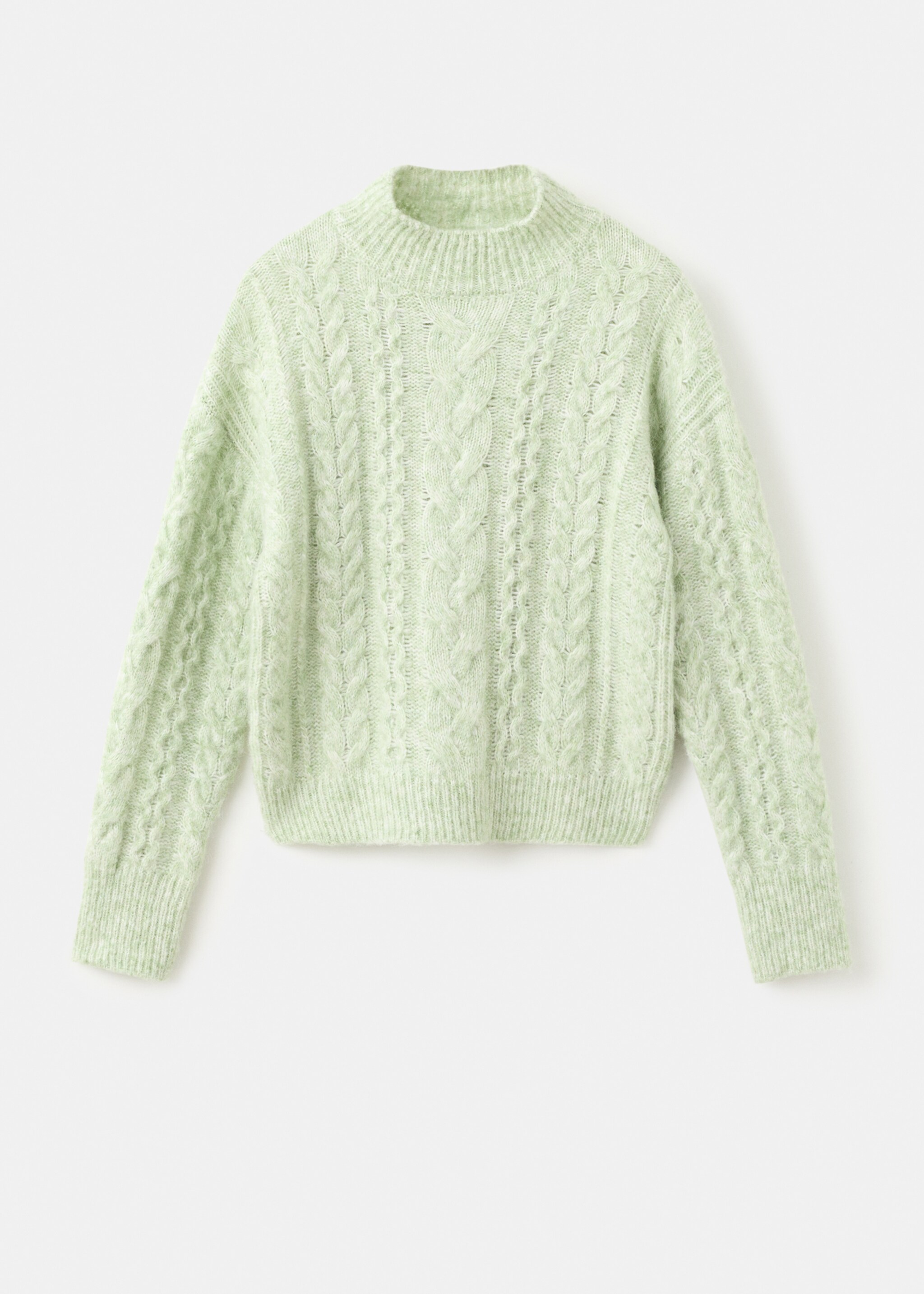 Braided sweater with perkins neck - Article without model, Aqua Green. Ref: 27031269-00.