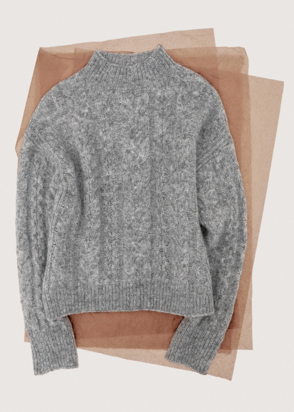 Mango Braided sweater with perkins neck