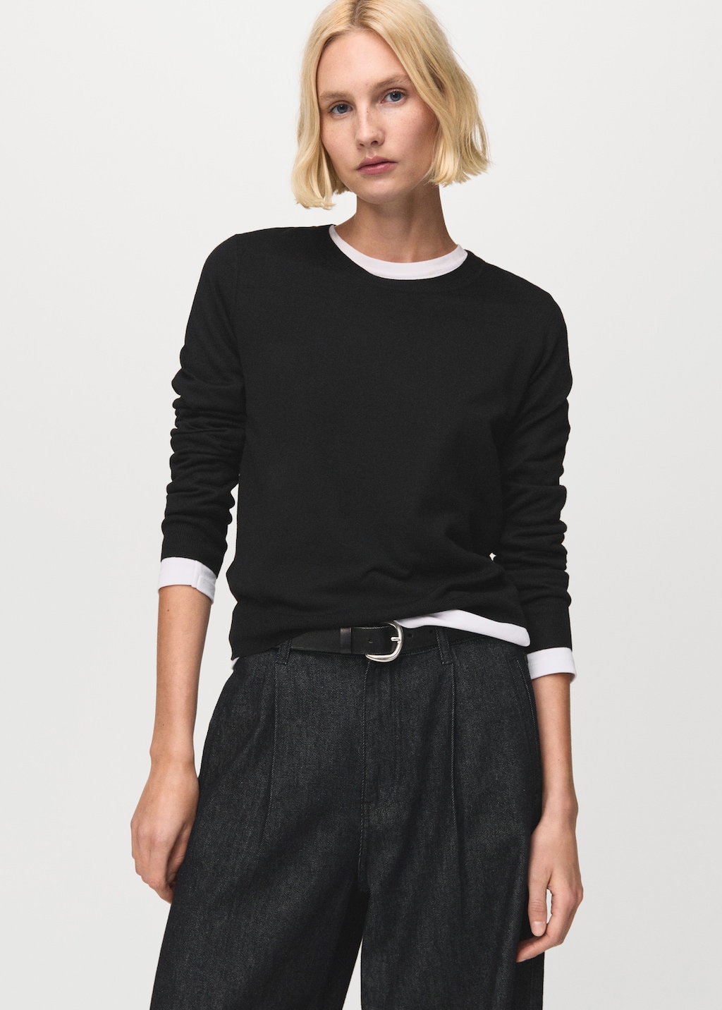 Mango Fine-knit crew-neck sweater