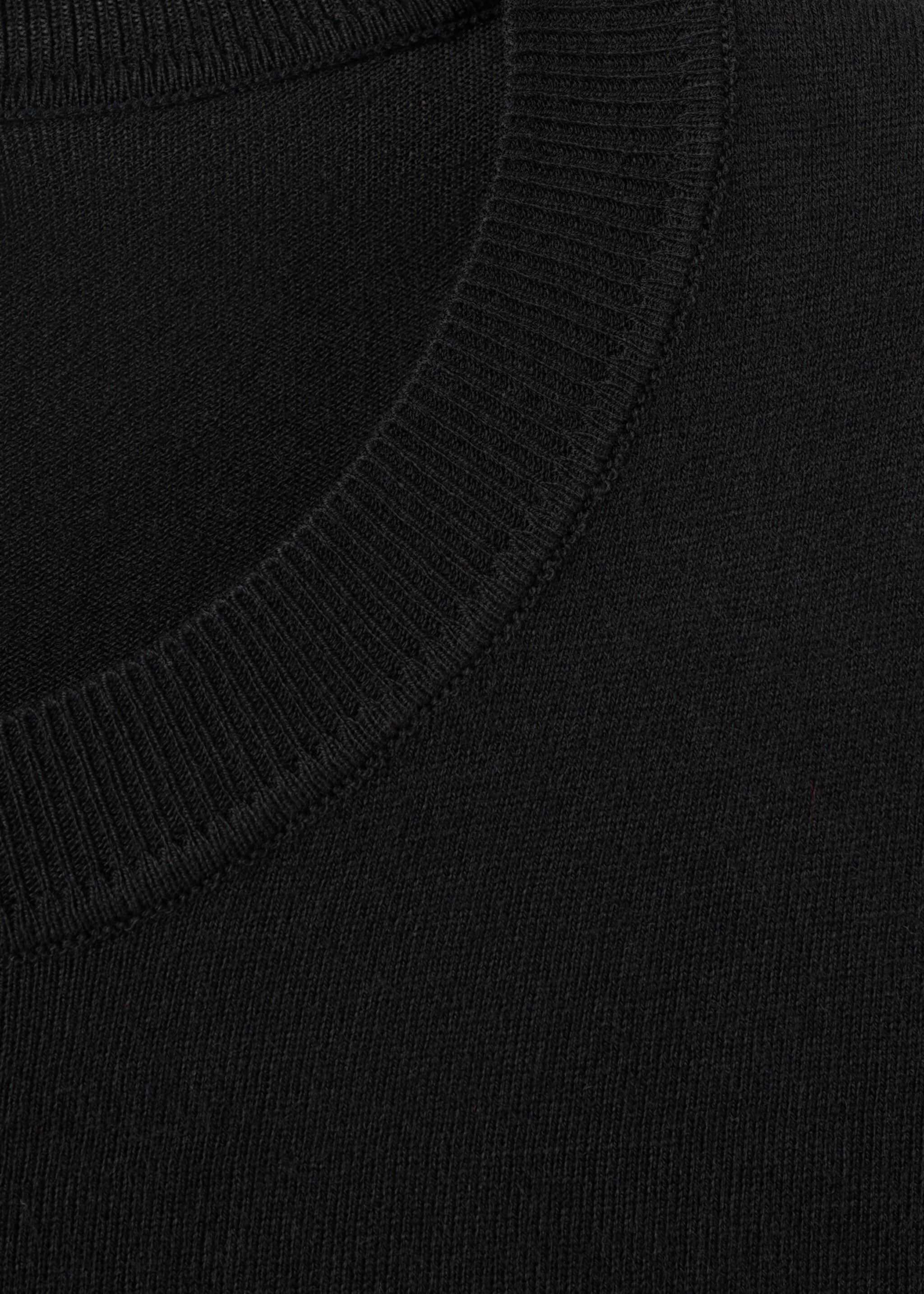 سترة برقبة عنق محبوكة ناعمة - تفاصيل المنتج 8, أسود. Ref: 27031275-00.