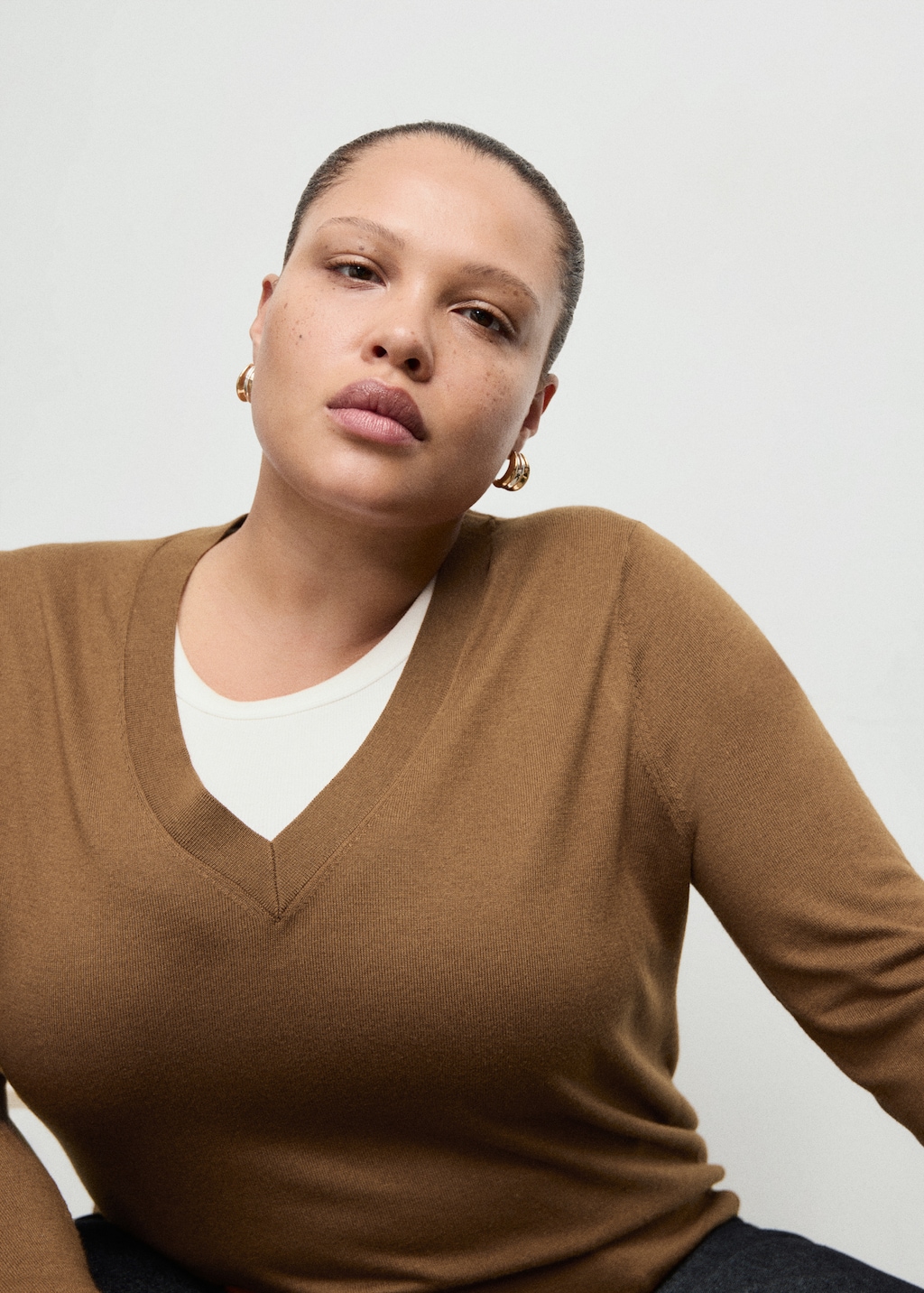 Mango V-neck knit sweater