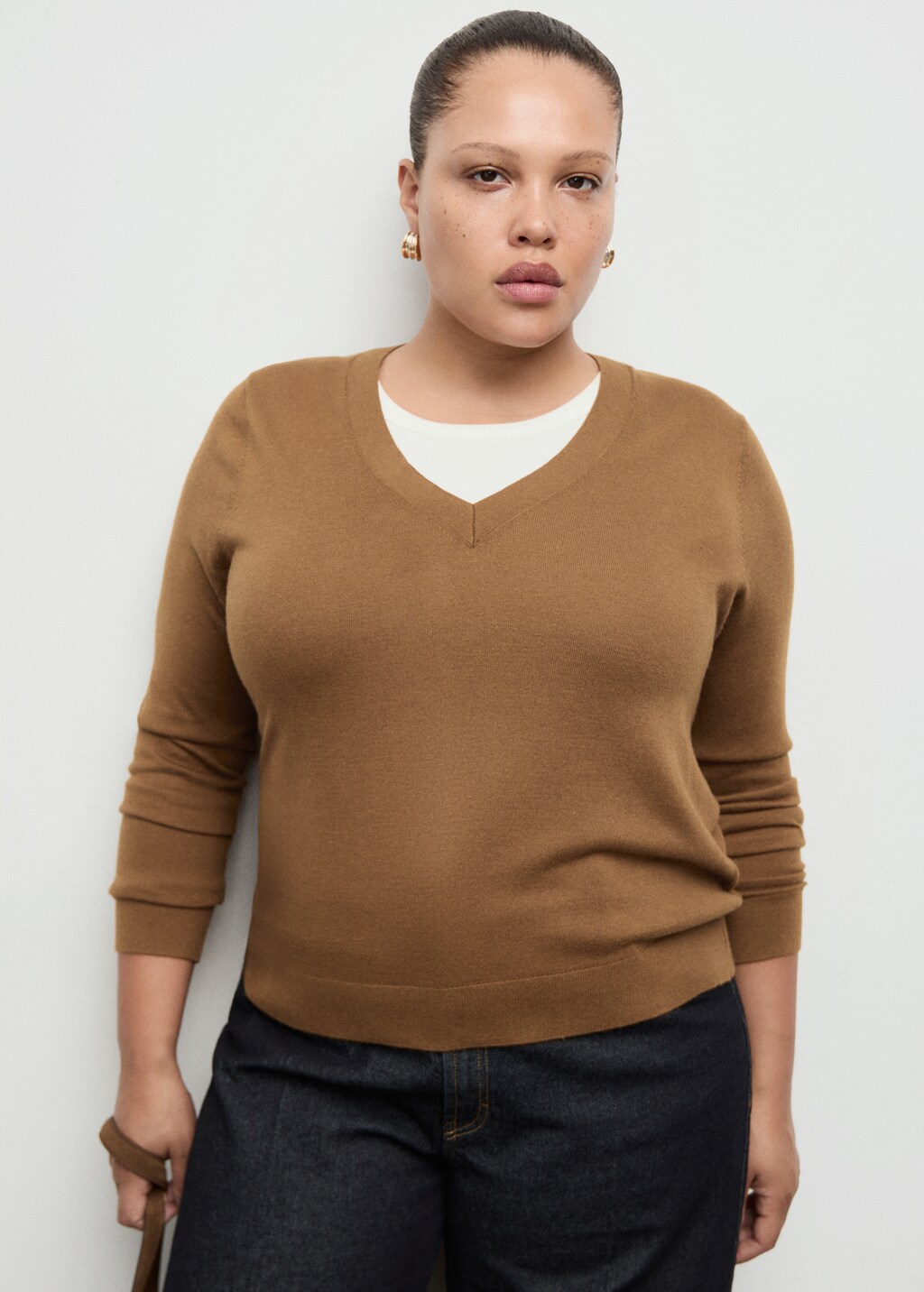 Mango V-neck knit sweater