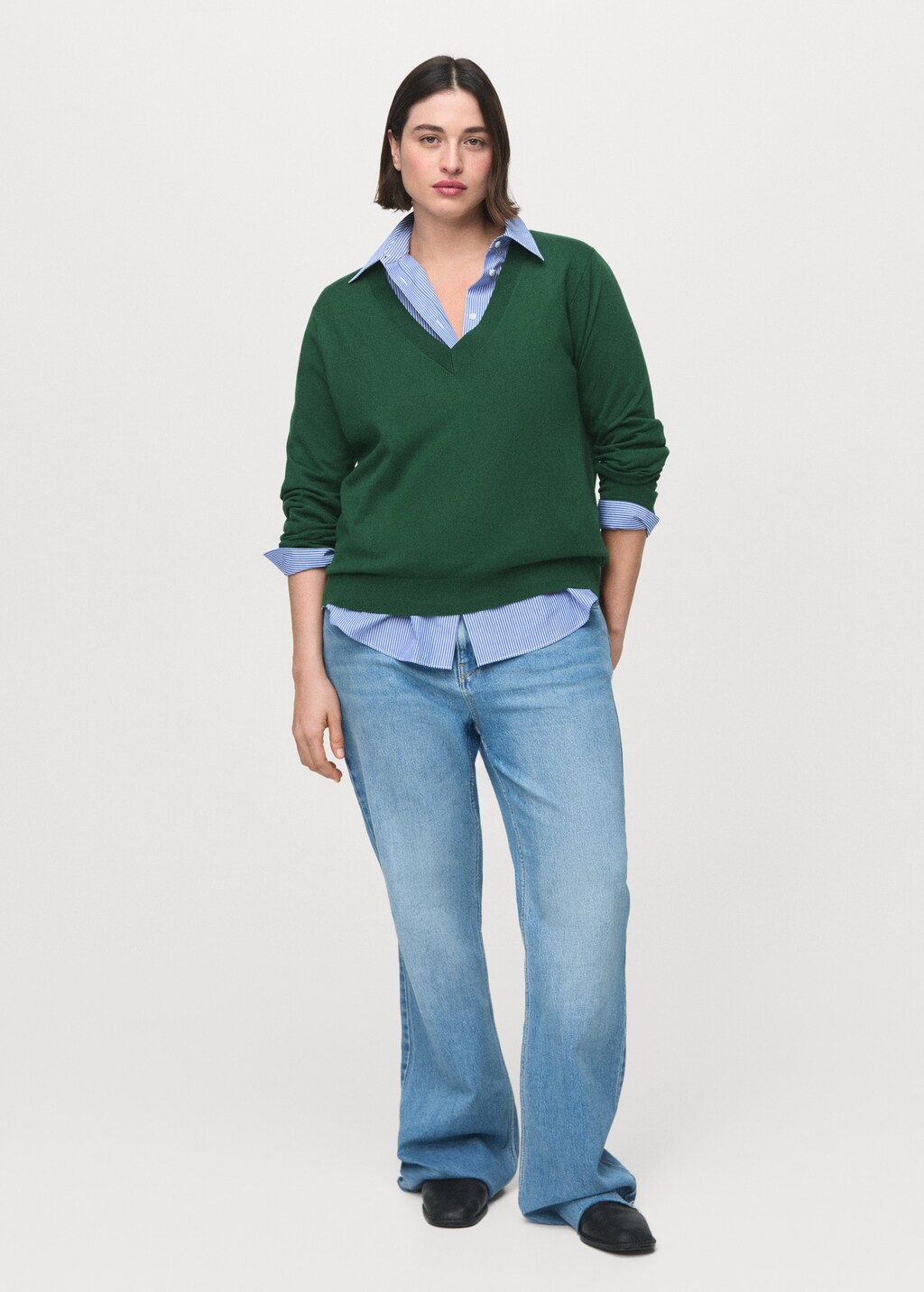 Mango V-neck knit sweater